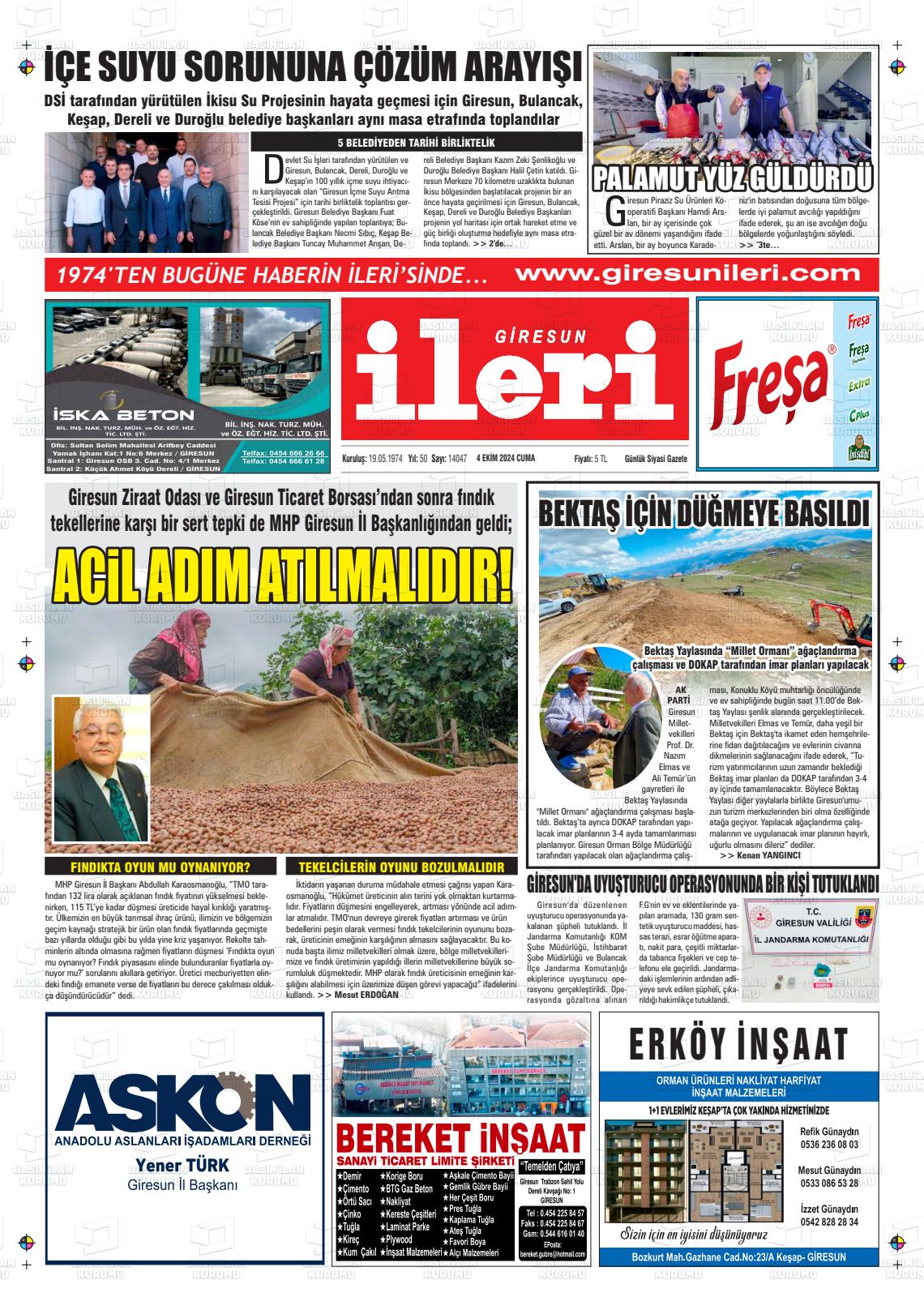 GİRESUN İLERİ Gazetesi