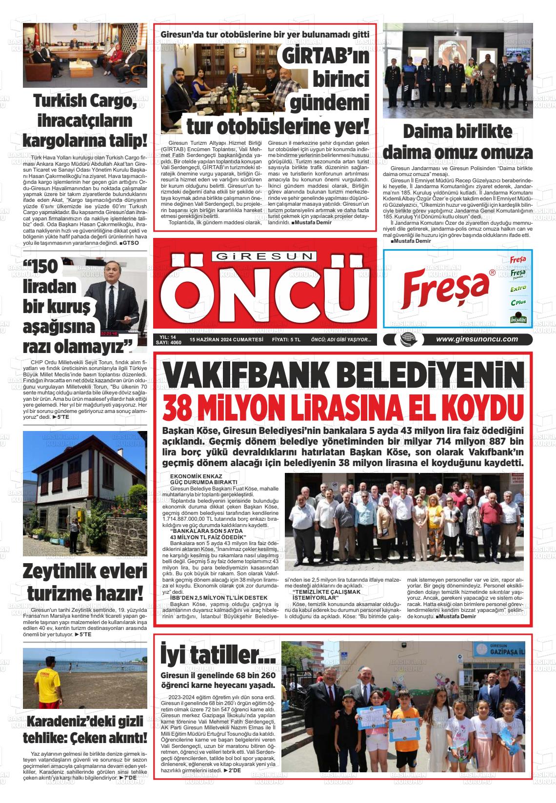 GİRESUN ÖNCÜ Gazetesi