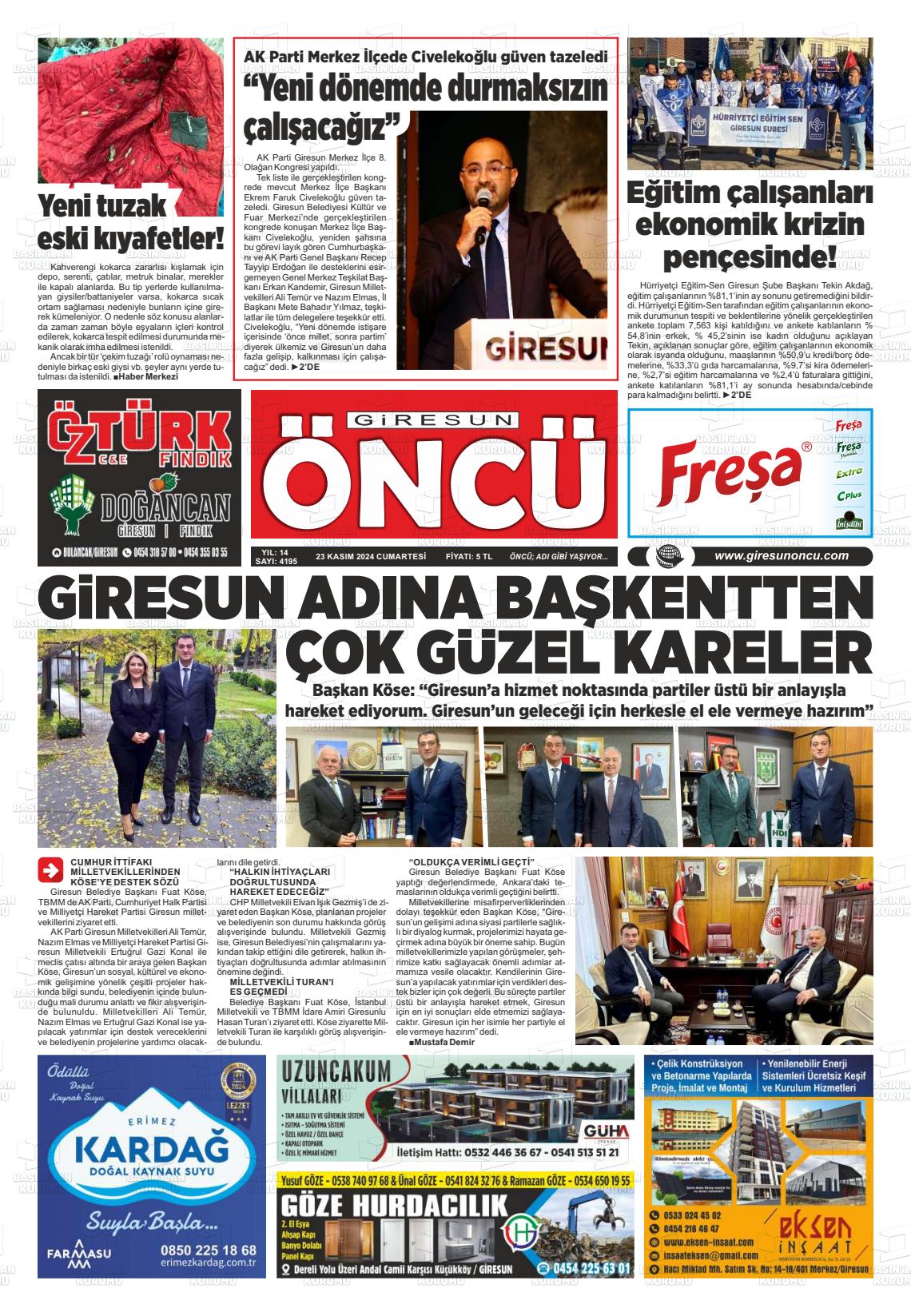 GİRESUN ÖNCÜ Gazetesi