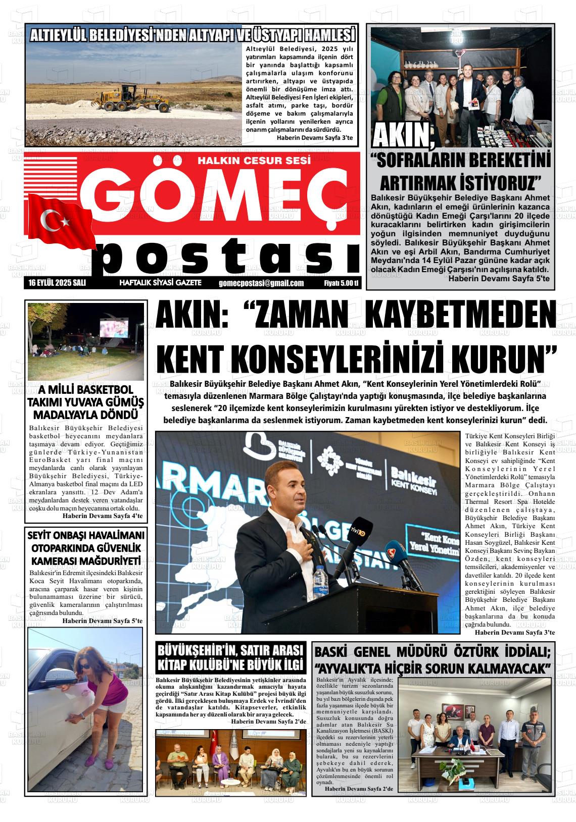 GÖMEÇ POSTASI Gazetesi