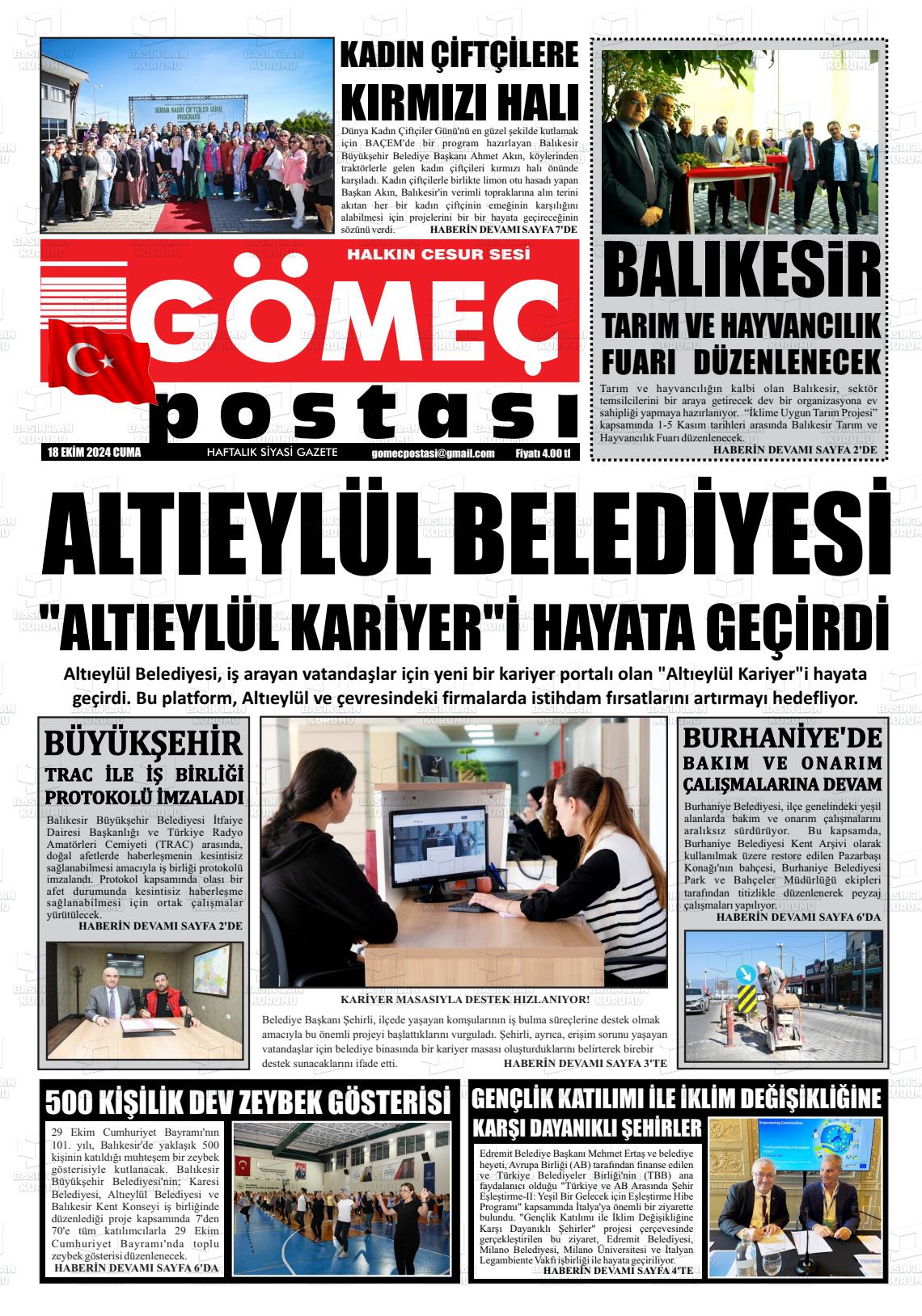 GÖMEÇ POSTASI Gazetesi