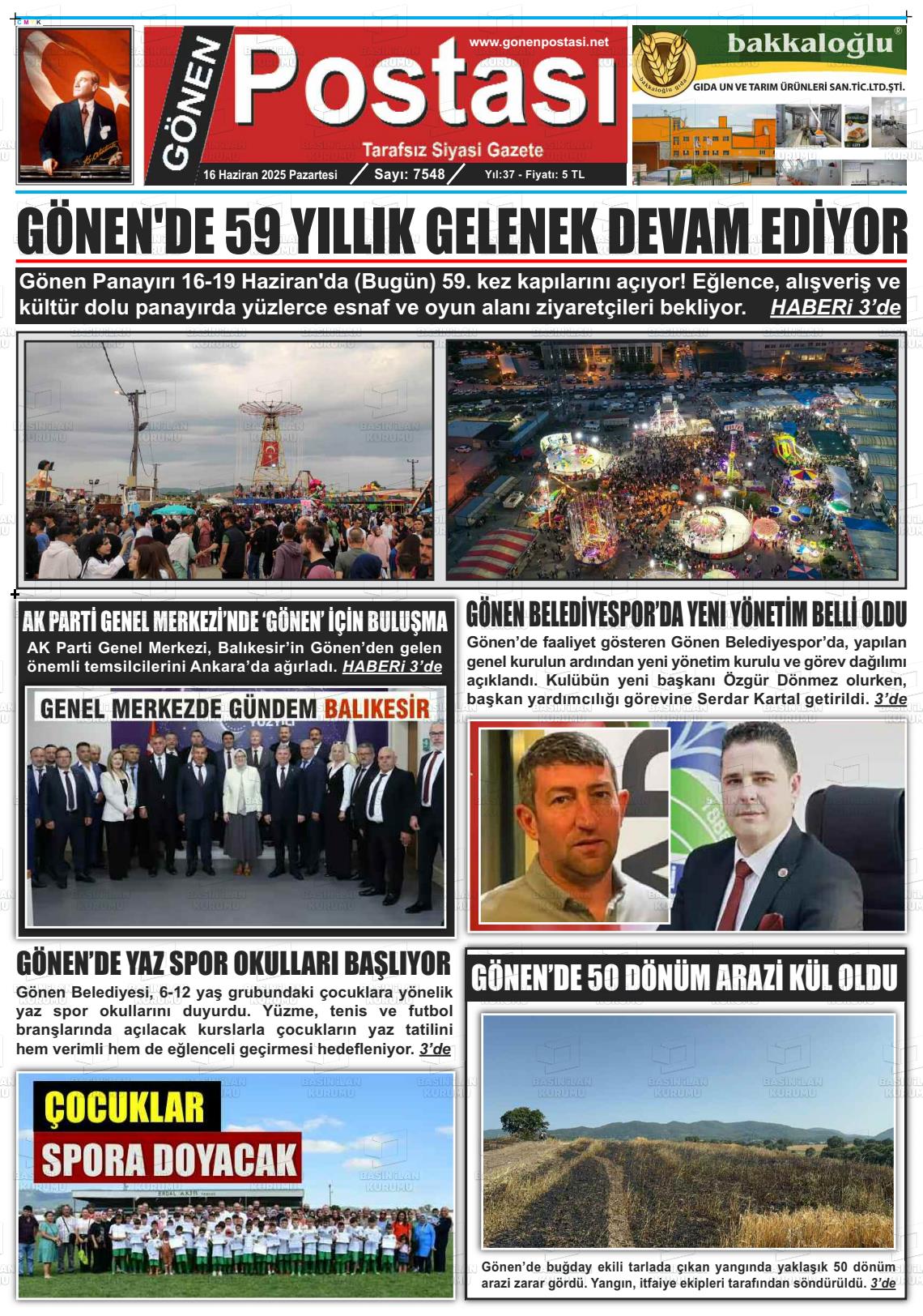 GÖNEN POSTASI Gazetesi