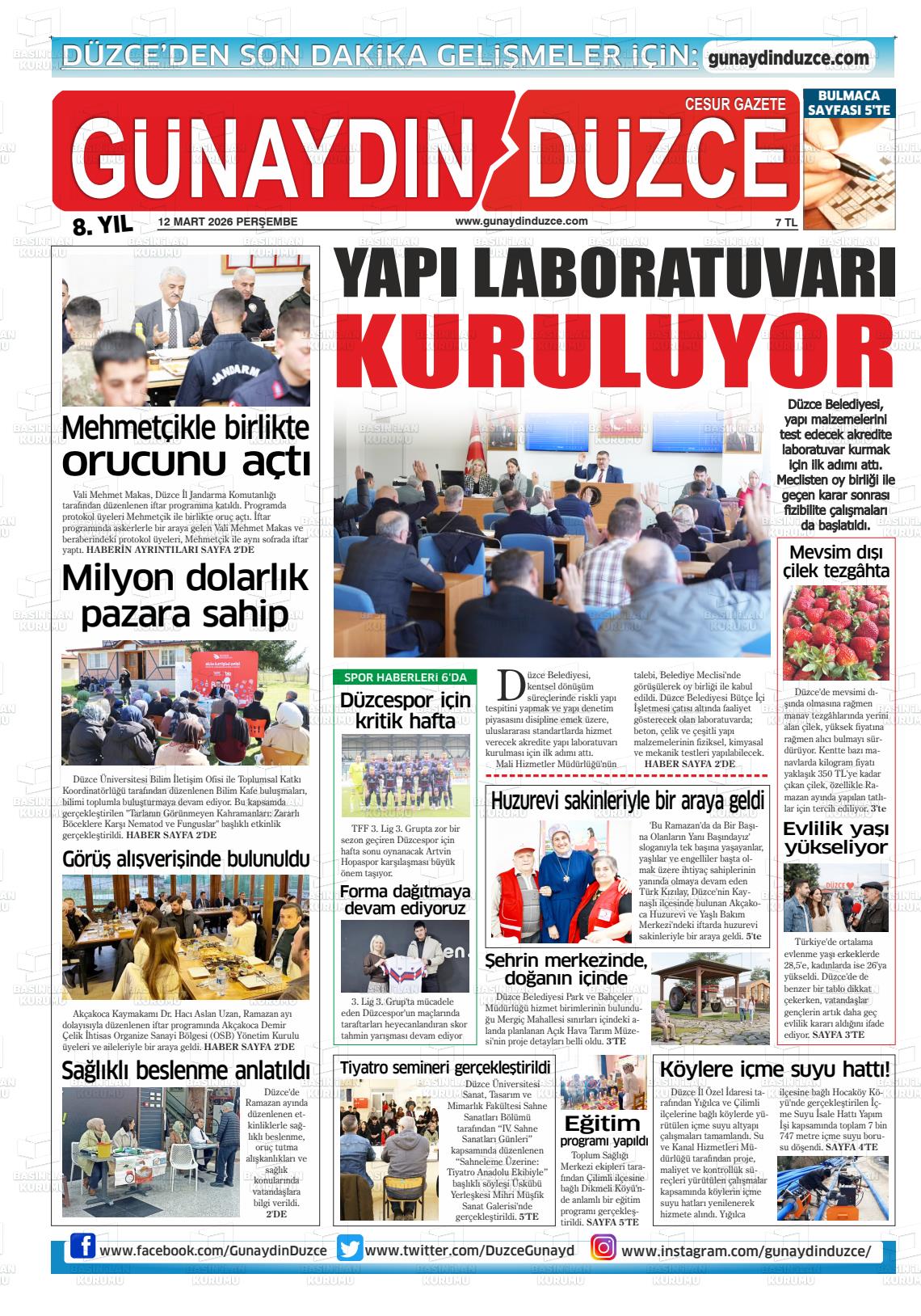 GÜNAYDIN DÜZCE Gazetesi