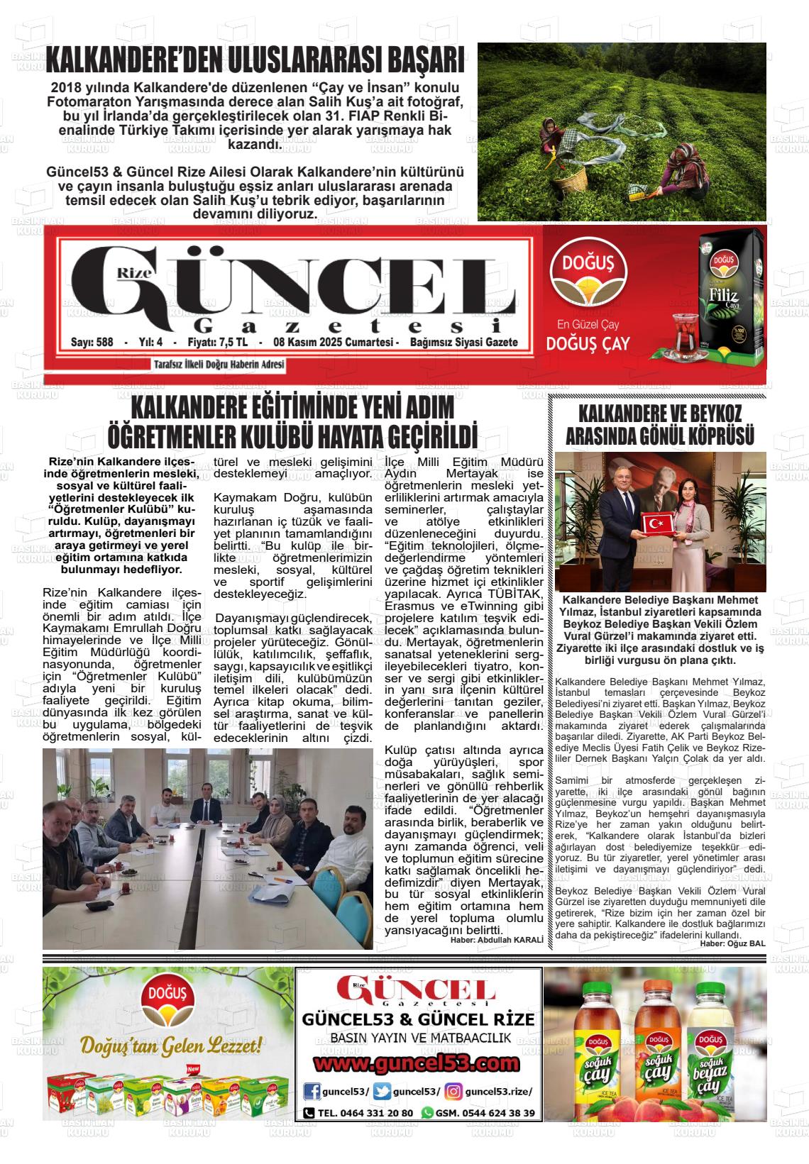 GÜNCEL RİZE Gazetesi