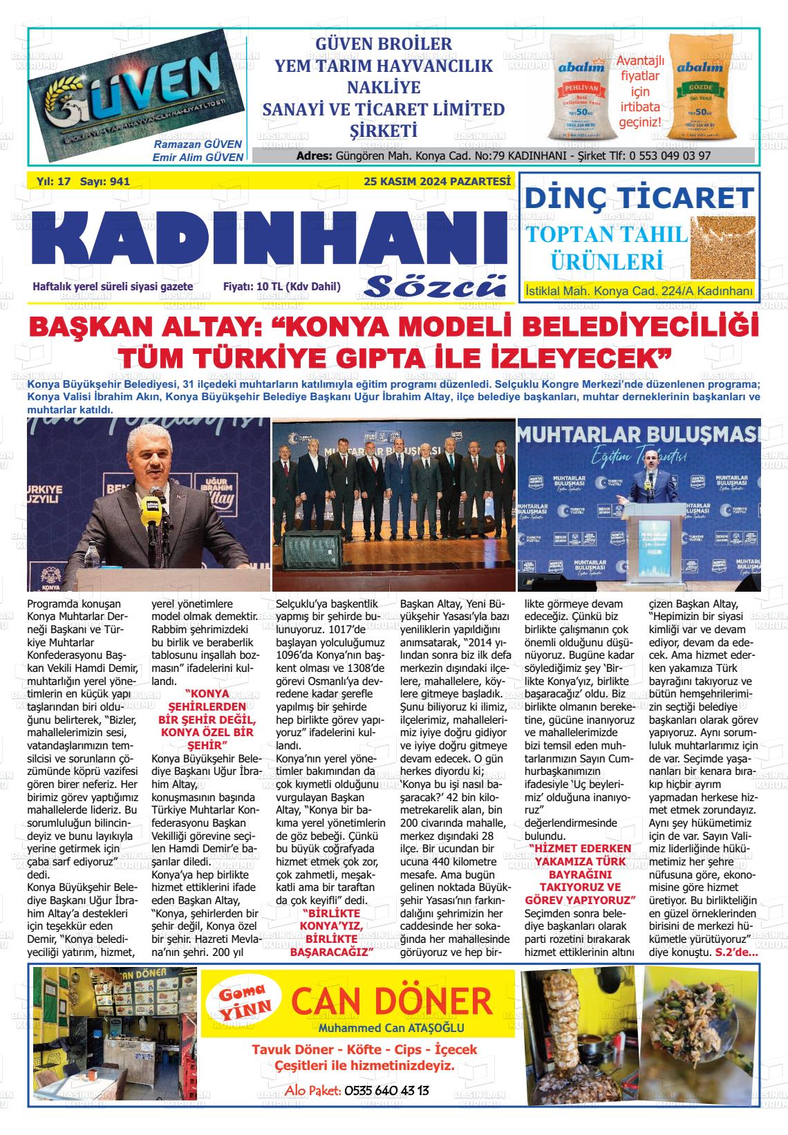 KADINHANI SÖZCÜ Gazetesi