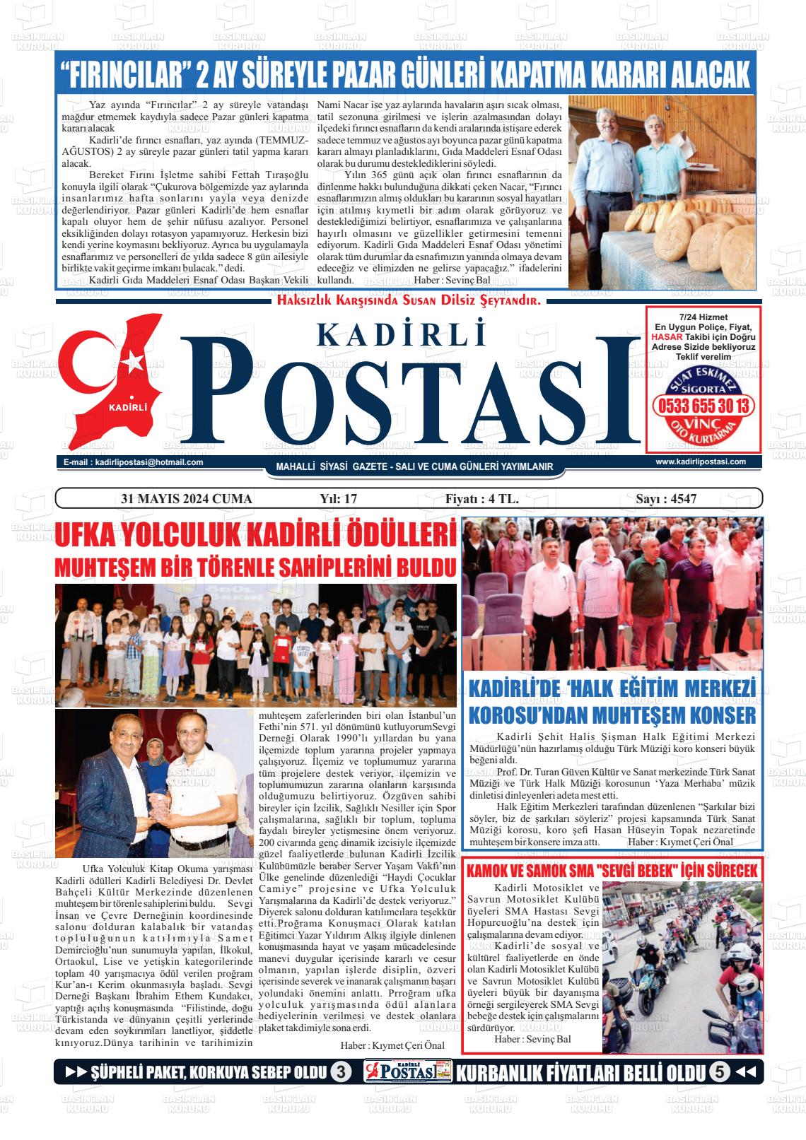 KADİRLİ POSTASI Gazetesi