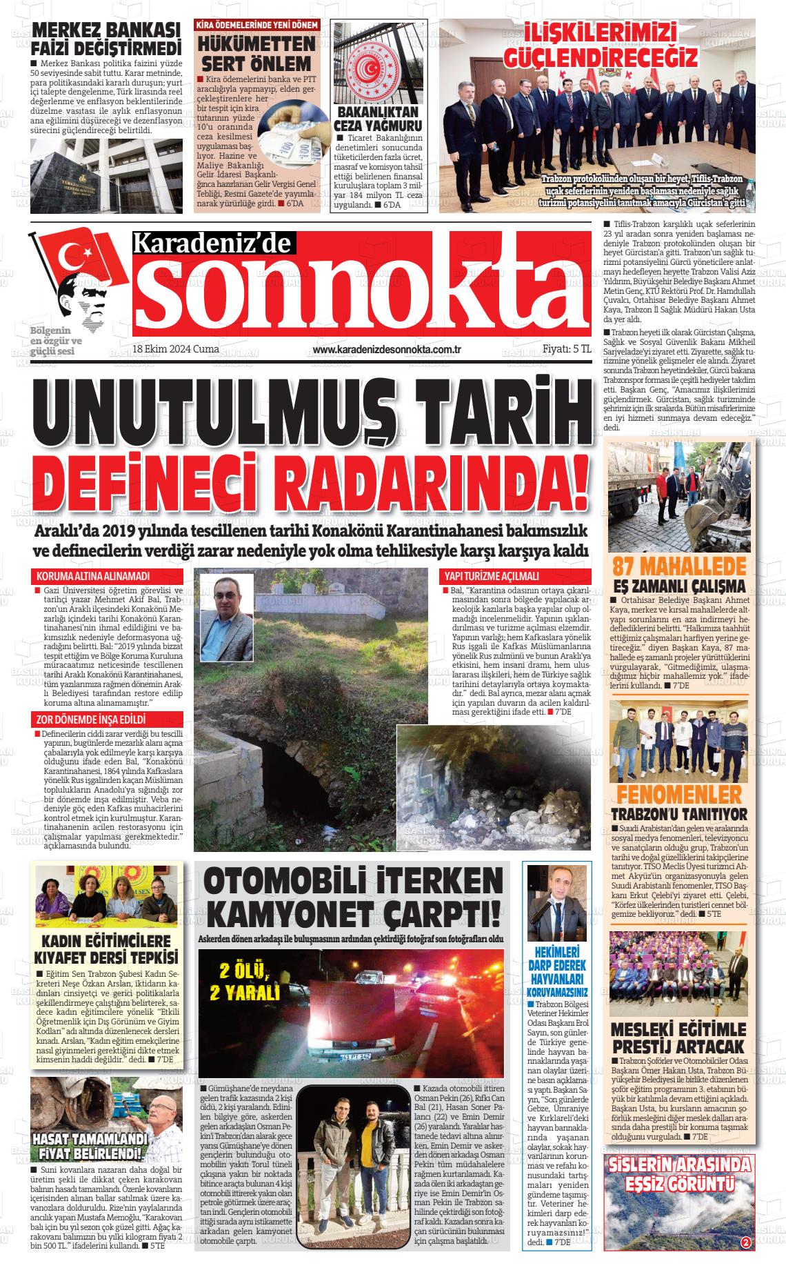 KARADENİZ'DE SONNOKTA Gazetesi