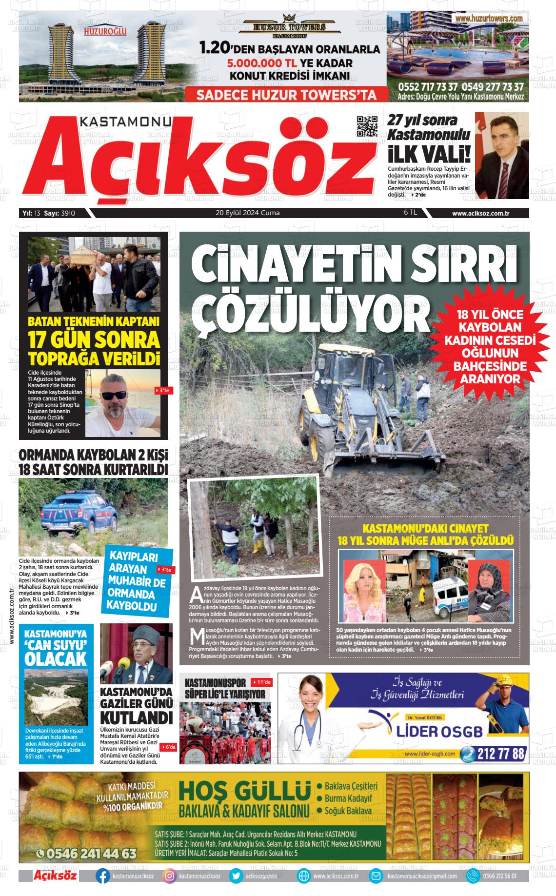 KASTAMONU AÇIKSÖZ Gazetesi