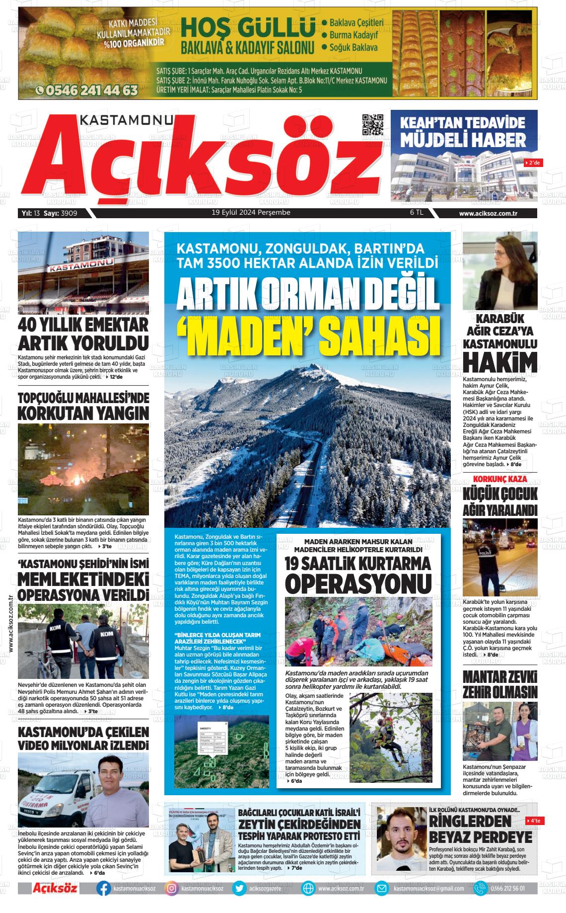 KASTAMONU AÇIKSÖZ Gazetesi