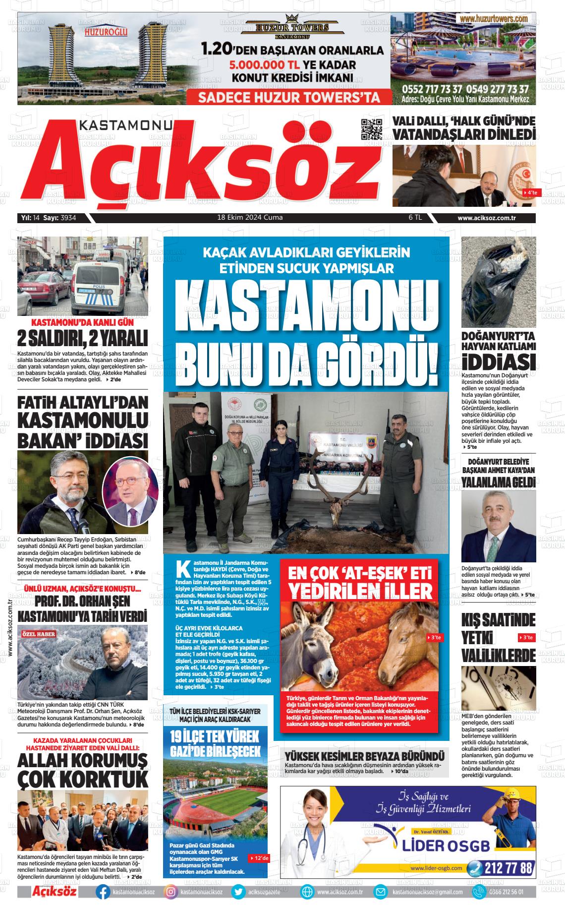 KASTAMONU AÇIKSÖZ Gazetesi