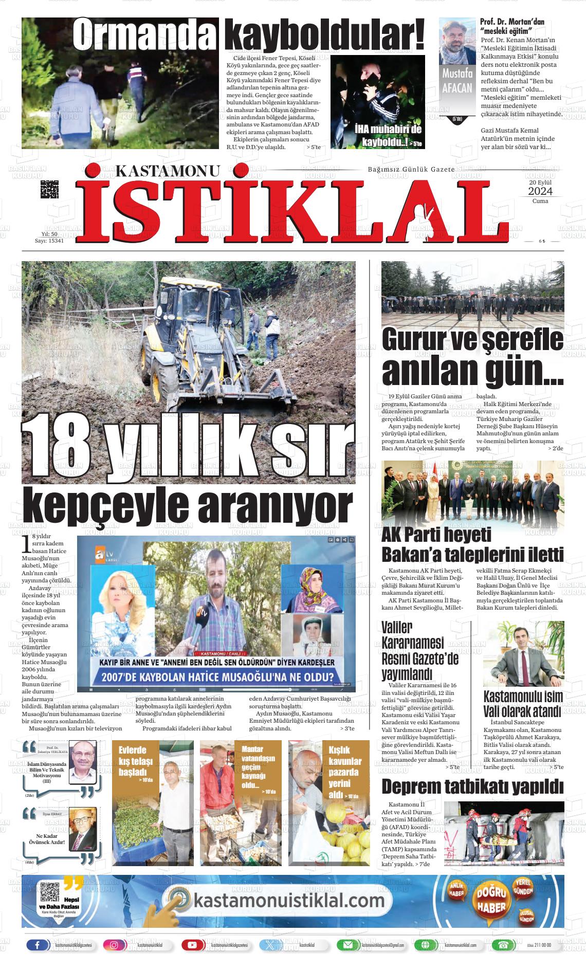 KASTAMONU İSTİKLAL Gazetesi