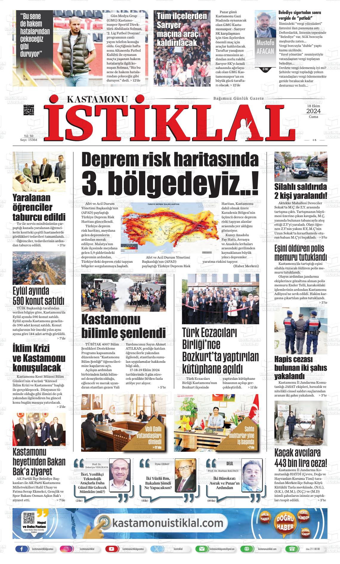 KASTAMONU İSTİKLAL Gazetesi