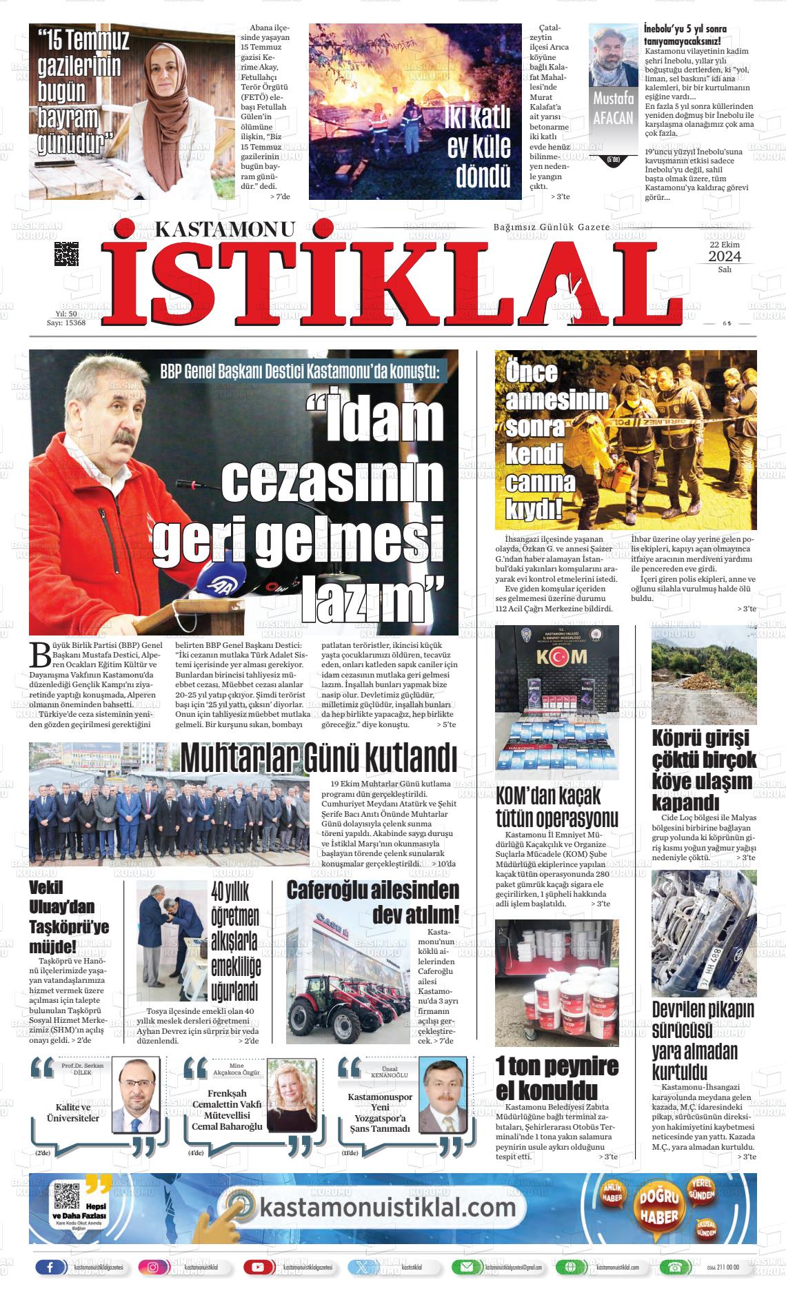 KASTAMONU İSTİKLAL Gazetesi