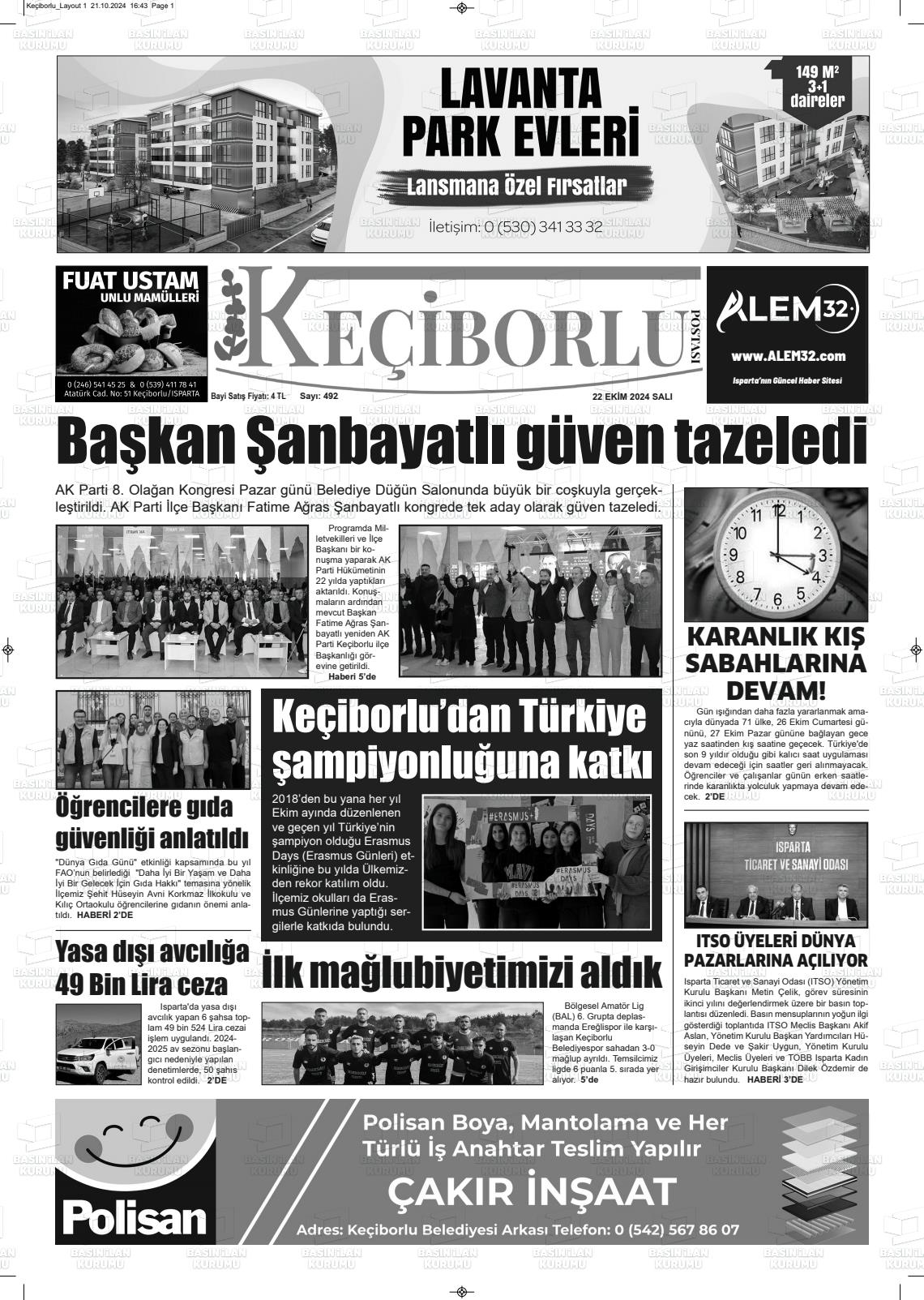 KEÇİBORLU POSTASI Gazetesi