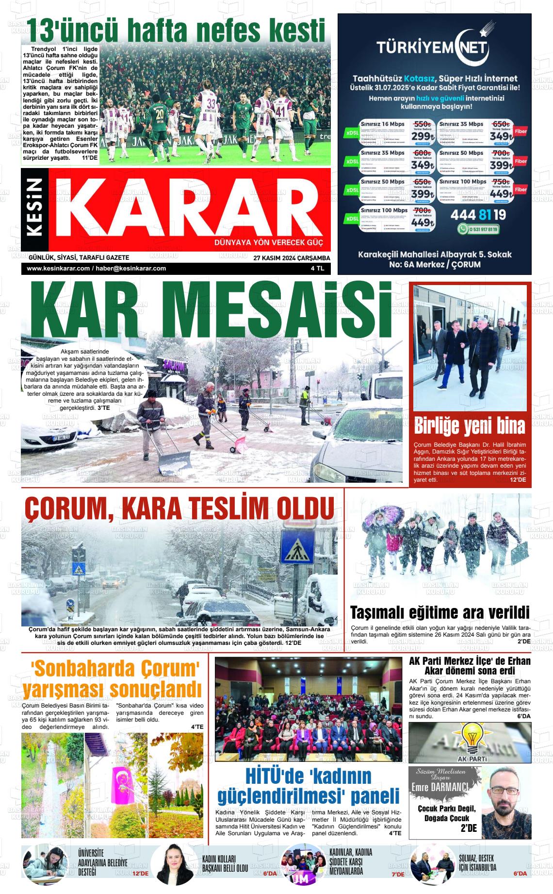 KESİN KARAR Gazetesi