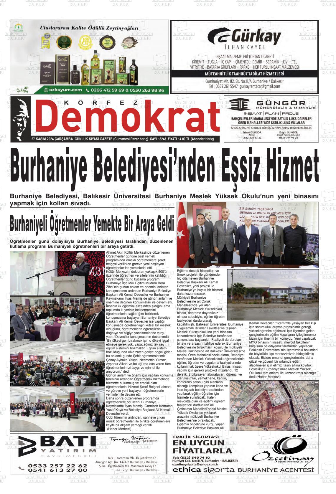 KÖRFEZ DEMOKRAT Gazetesi