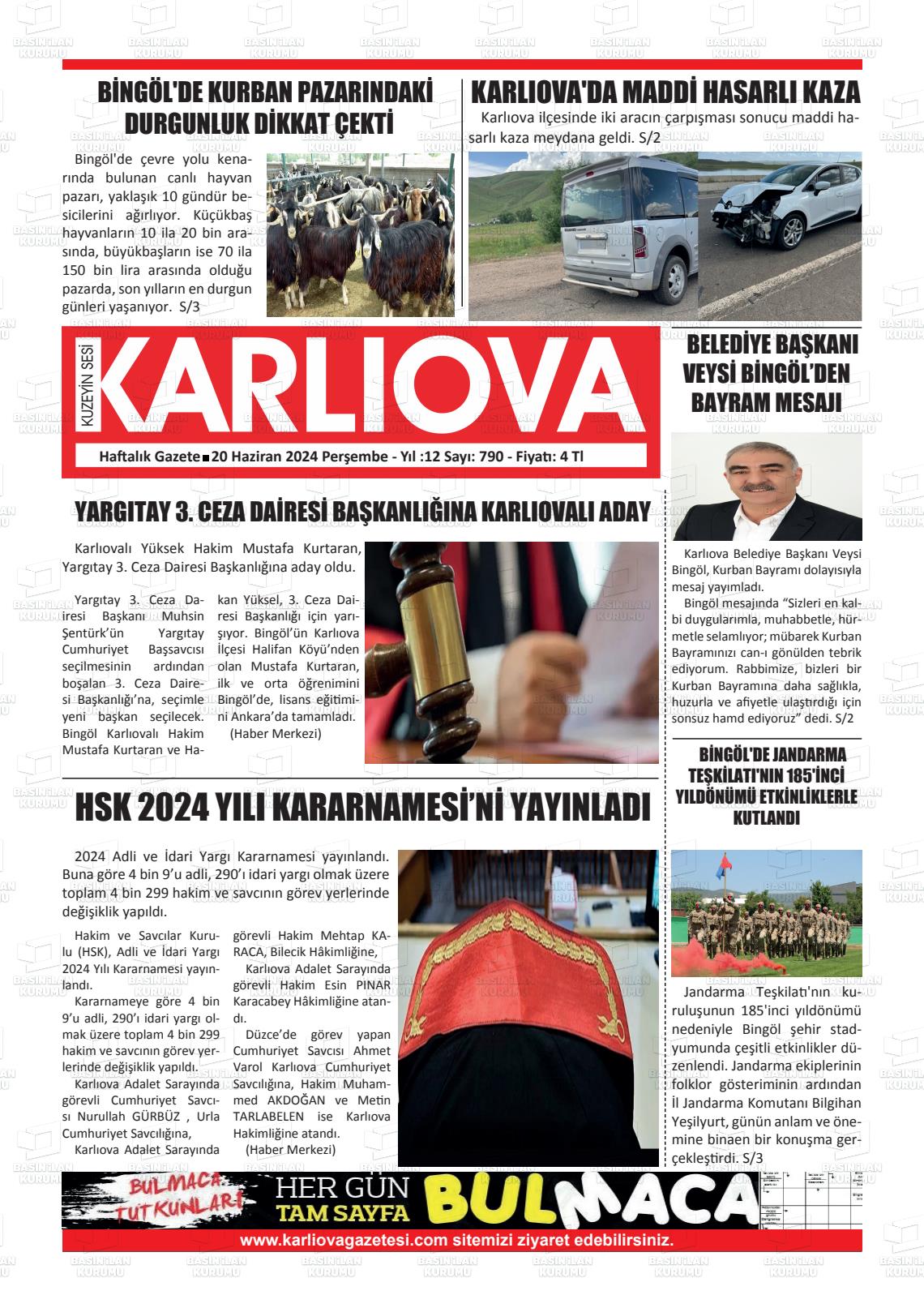 KUZEYİN SESİ KARLIOVA Gazetesi