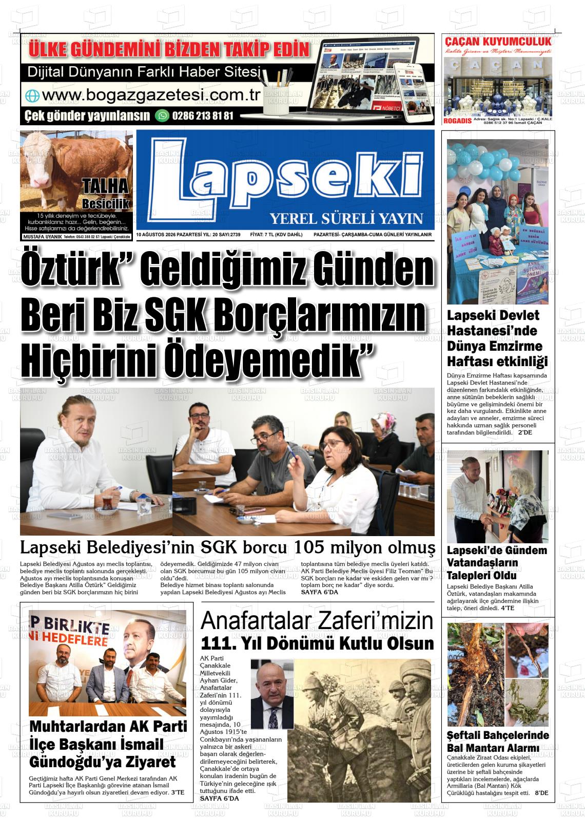 LAPSEKİ Gazetesi