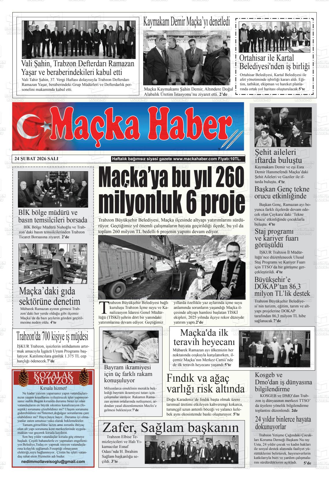 MAÇKA HABER Gazetesi