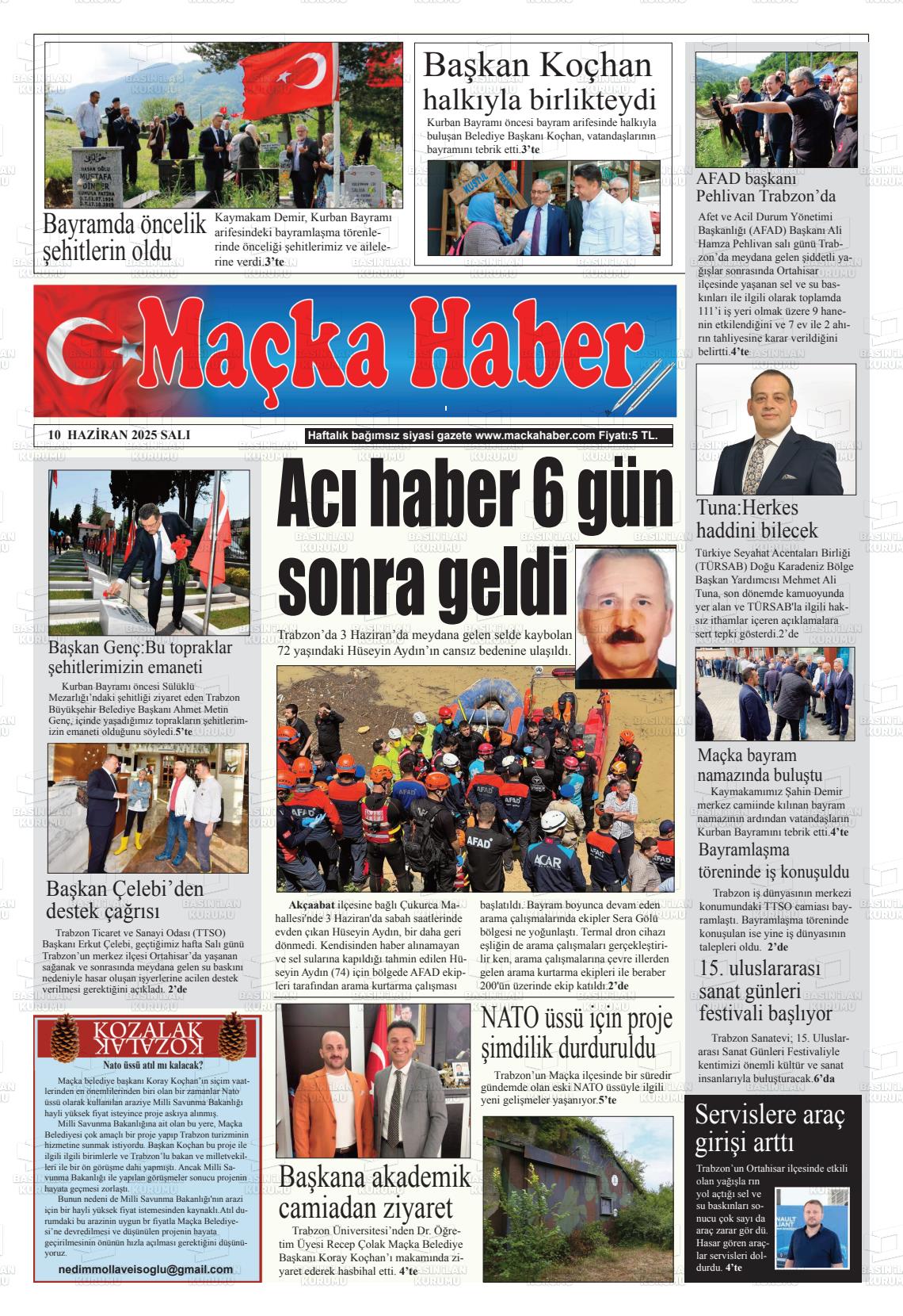 MAÇKA HABER Gazetesi
