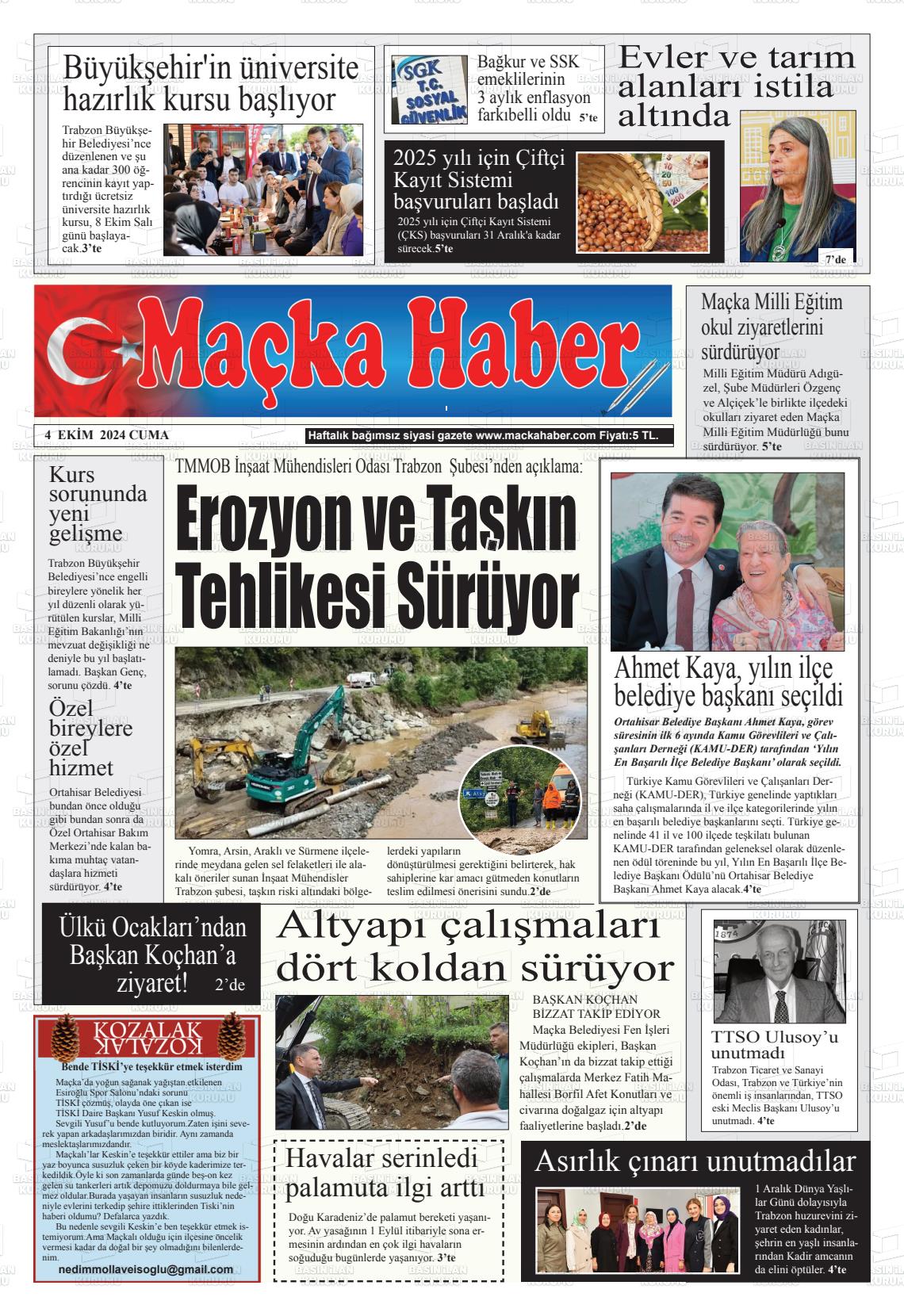 MAÇKA HABER Gazetesi