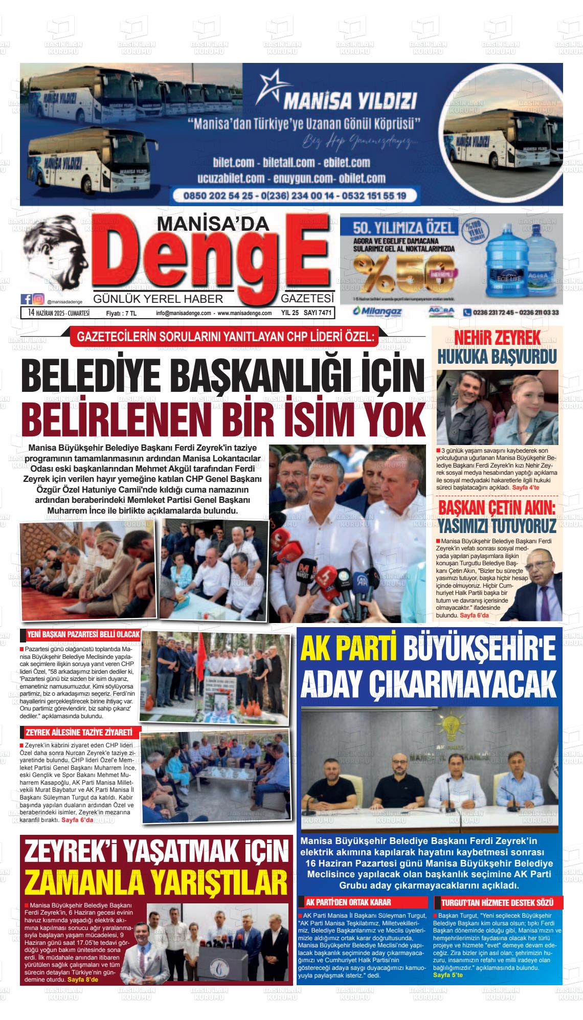MANİSA'DA DENGE Gazetesi