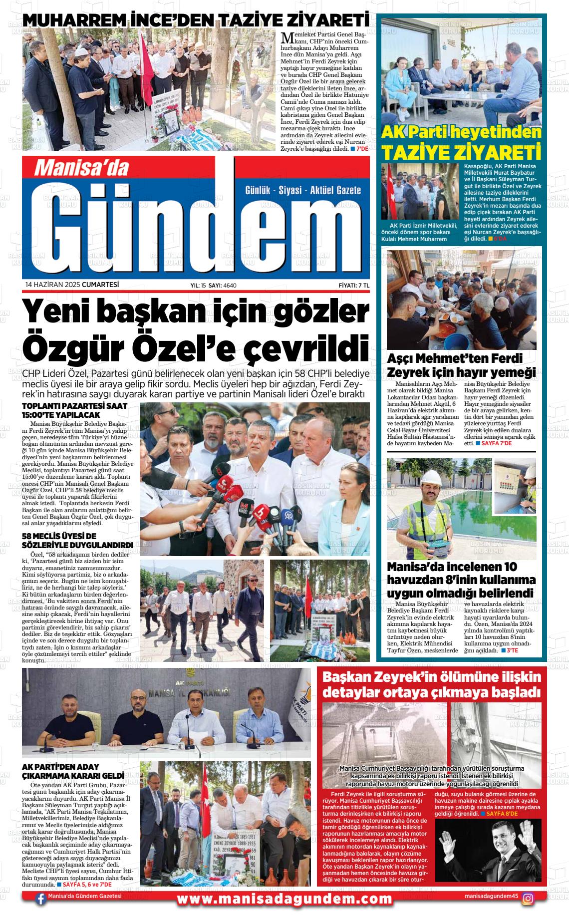 MANİSA'DA GÜNDEM Gazetesi