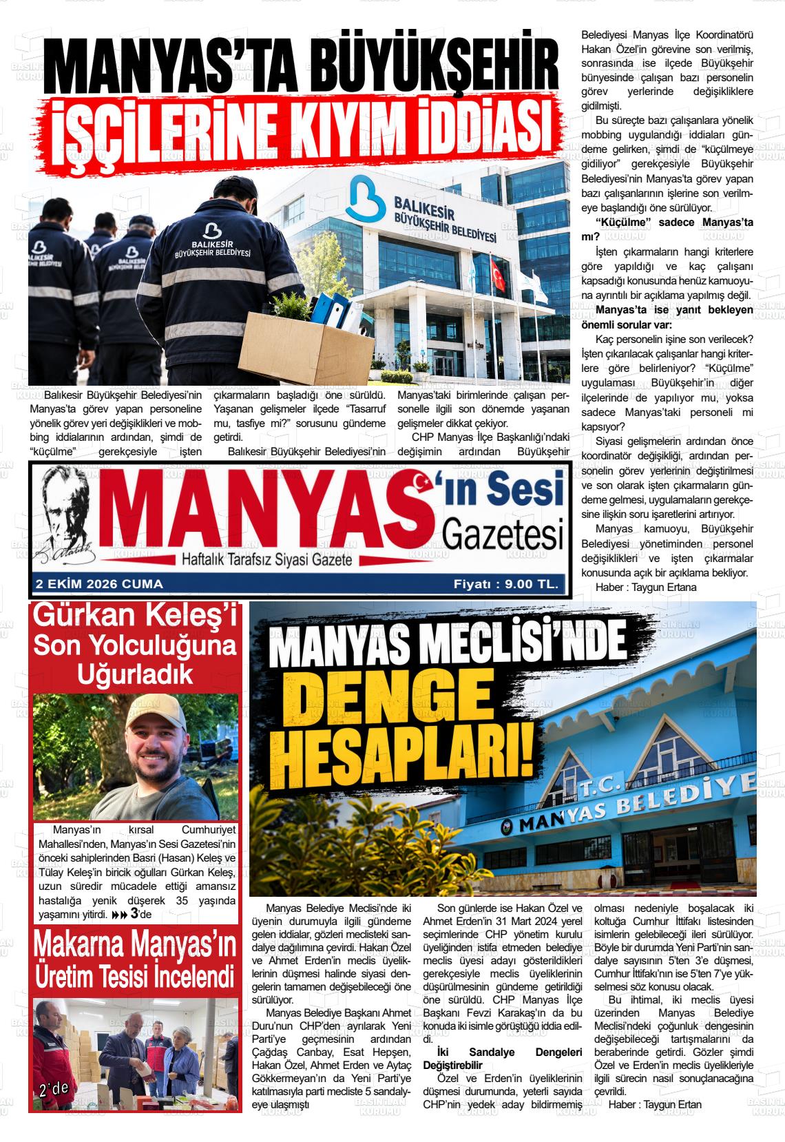 MANYAS'IN SESİ Gazetesi