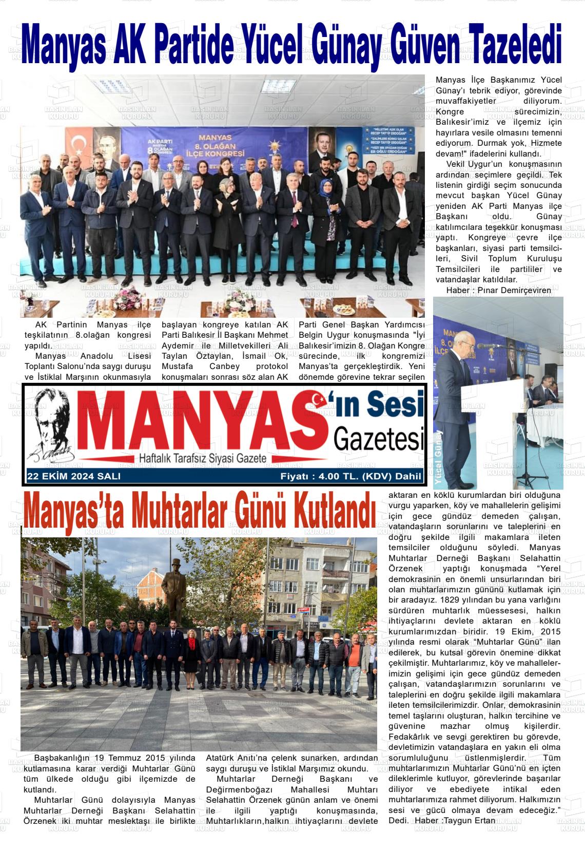 MANYAS'IN SESİ Gazetesi