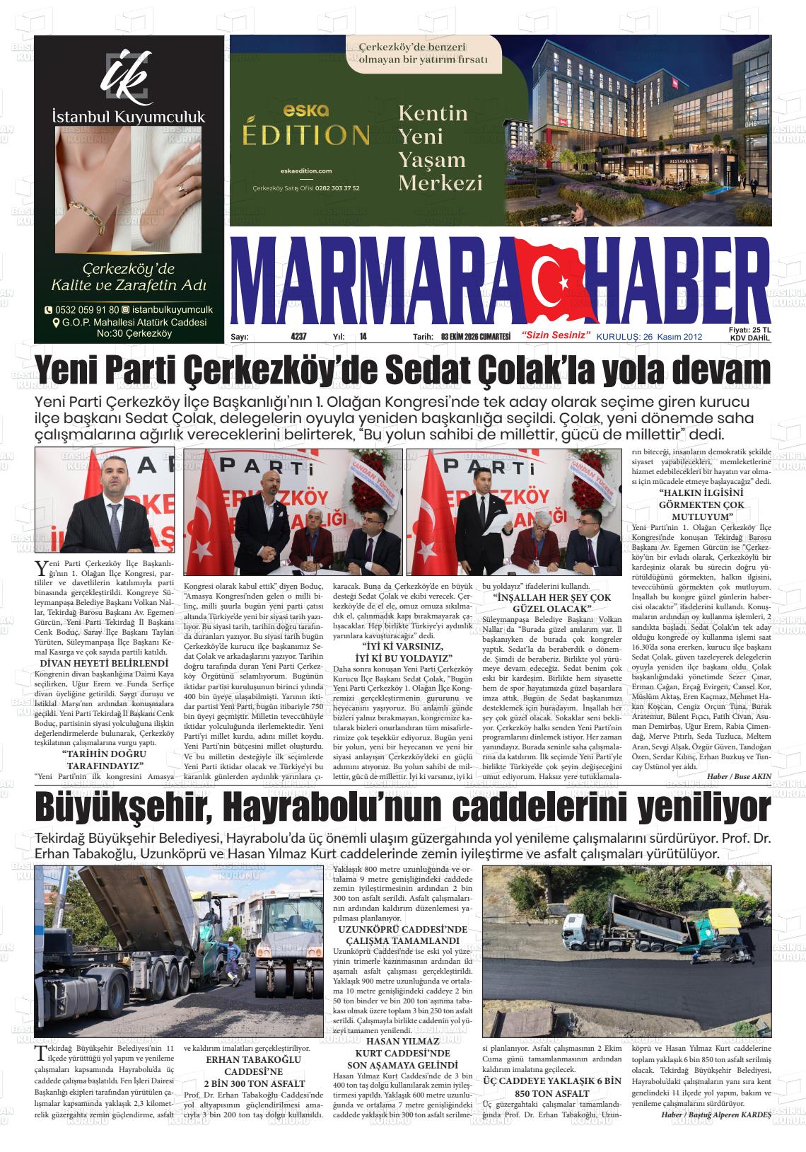 MARMARA HABER Gazetesi