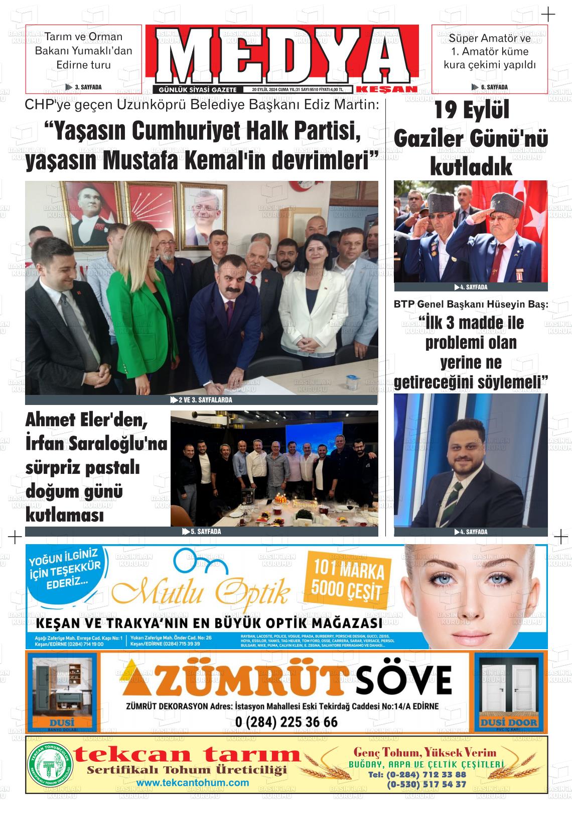 MEDYA KEŞAN Gazetesi