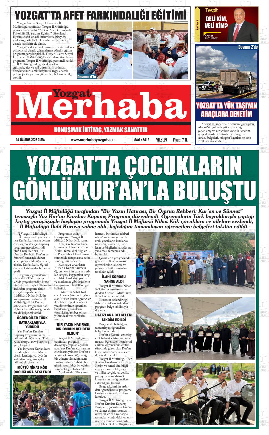 MERHABA YOZGAT Gazetesi