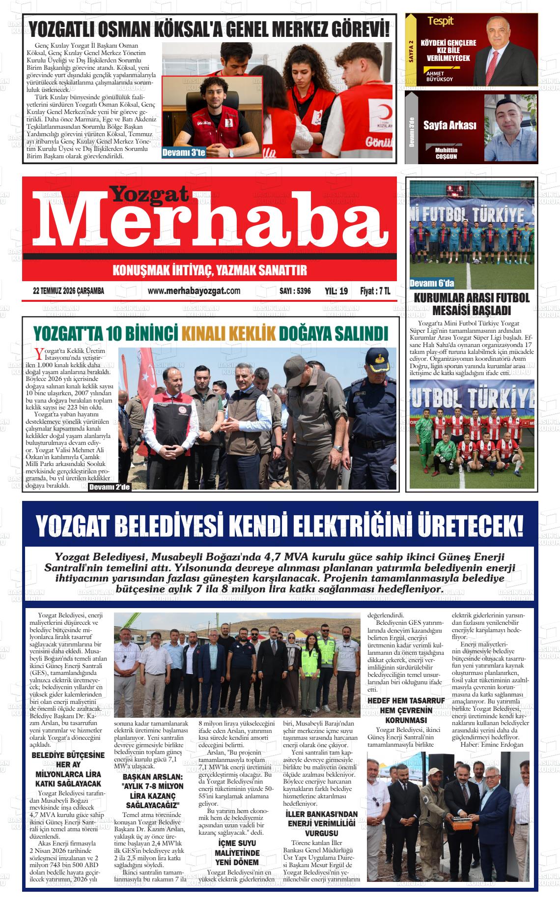 MERHABA YOZGAT Gazetesi