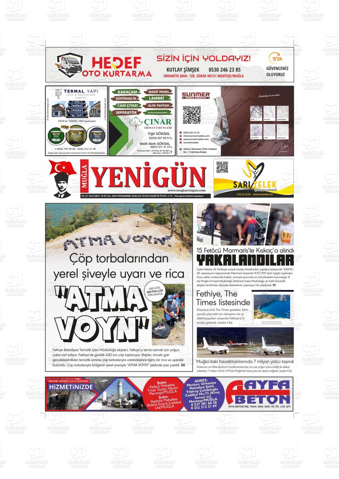 MUĞLA YENİGÜN Gazetesi