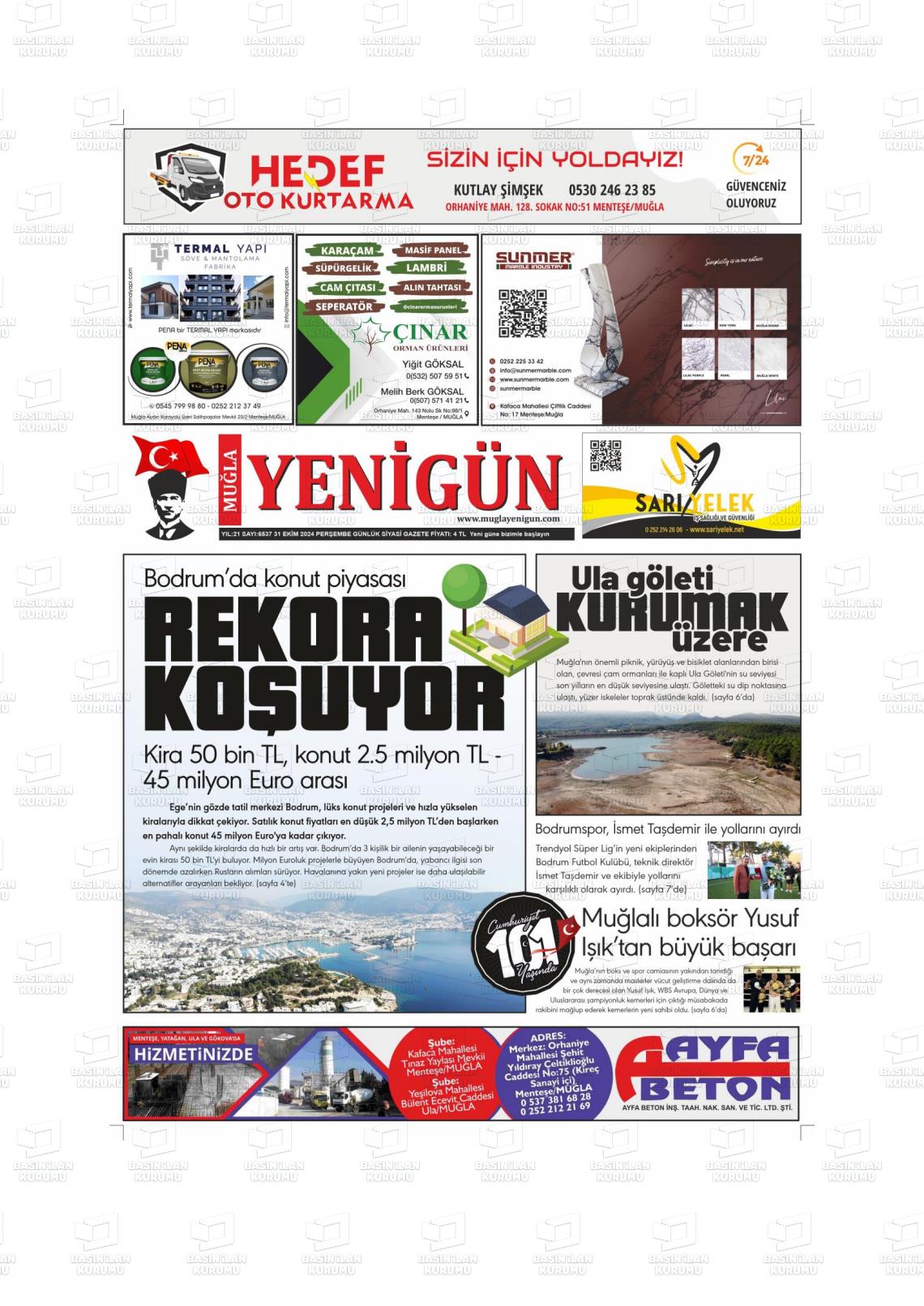 MUĞLA YENİGÜN Gazetesi