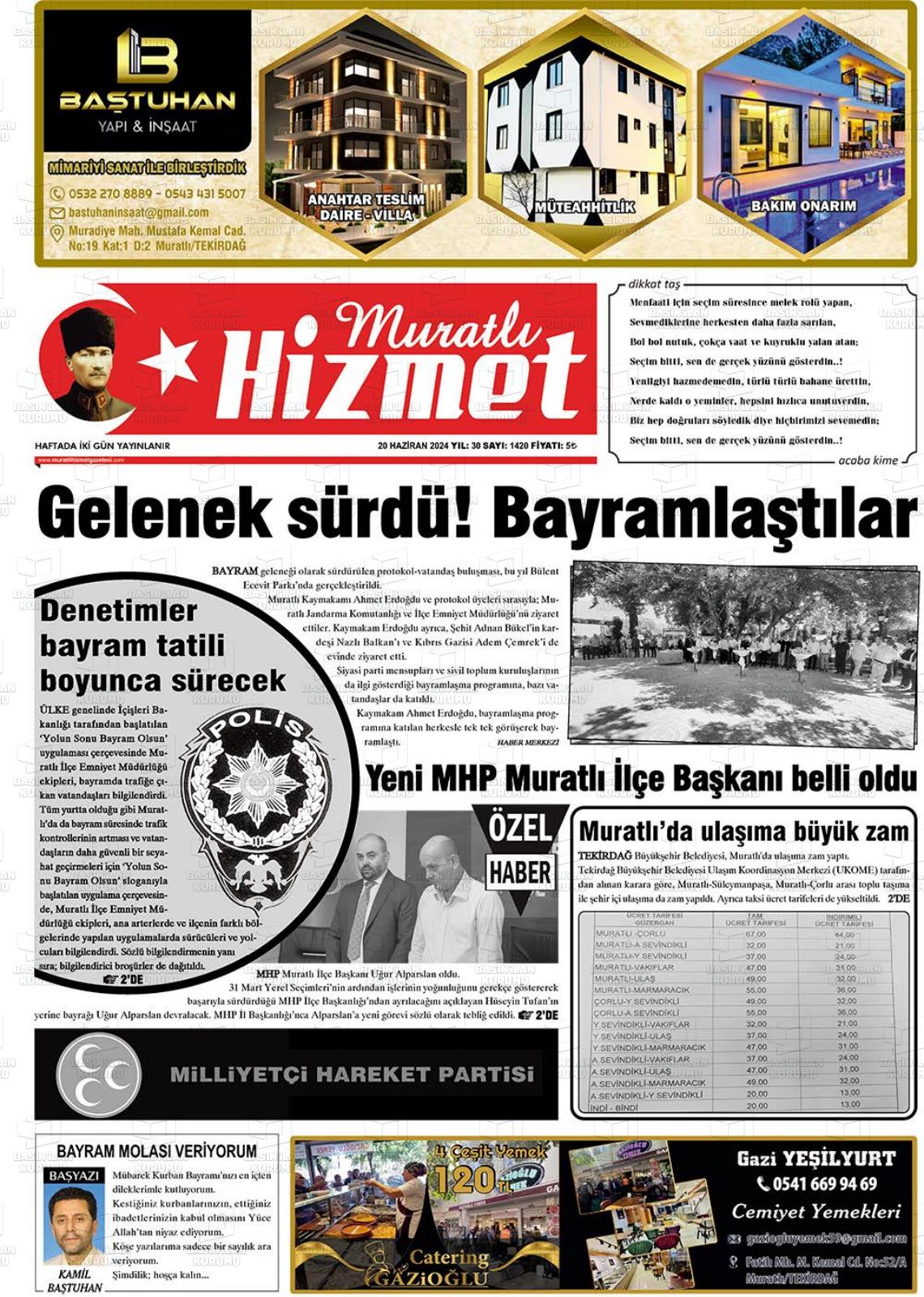 MURATLI HİZMET Gazetesi