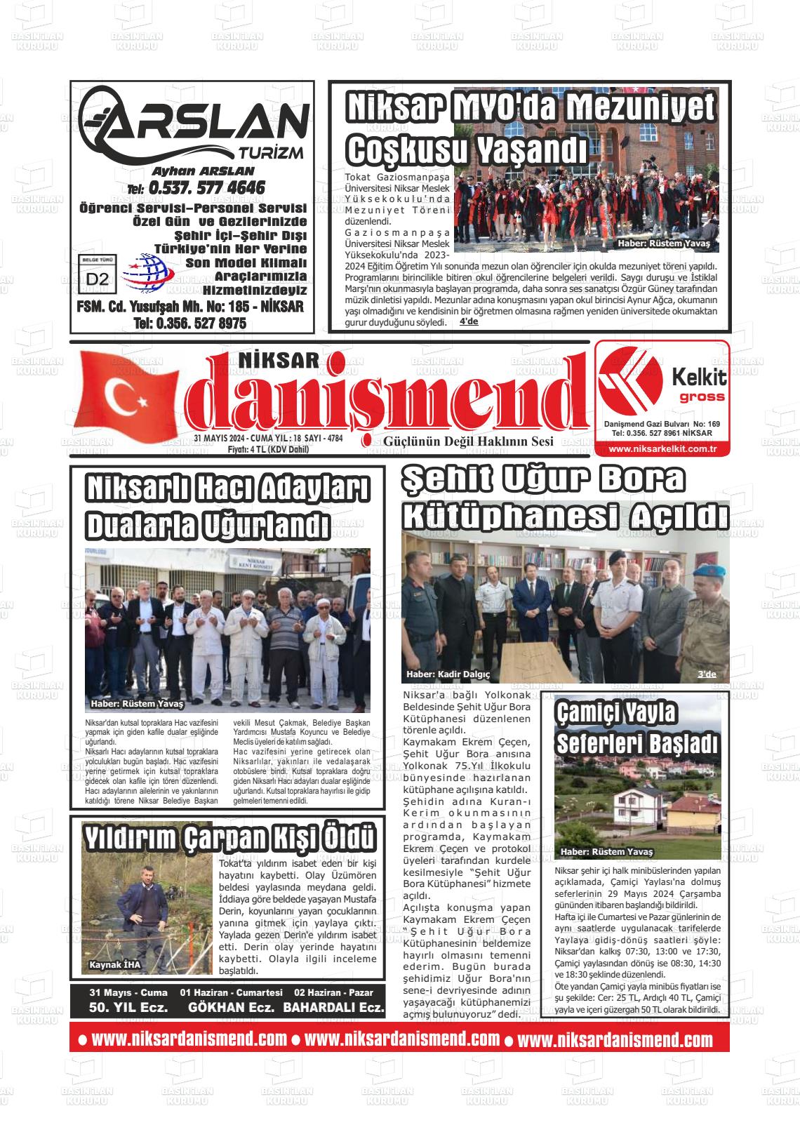 NİKSAR DANİŞMEND Gazetesi