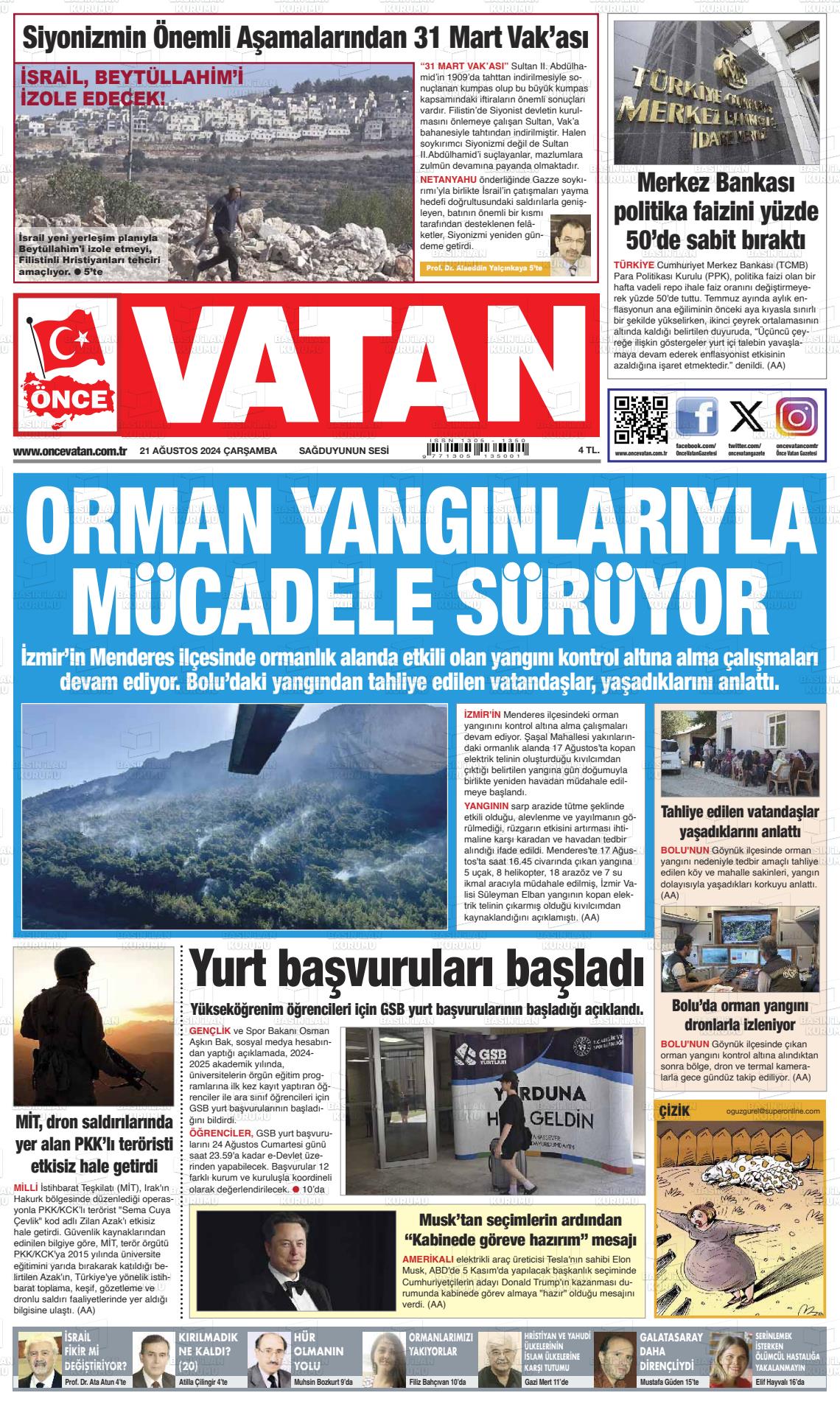 ÖNCE VATAN Gazetesi