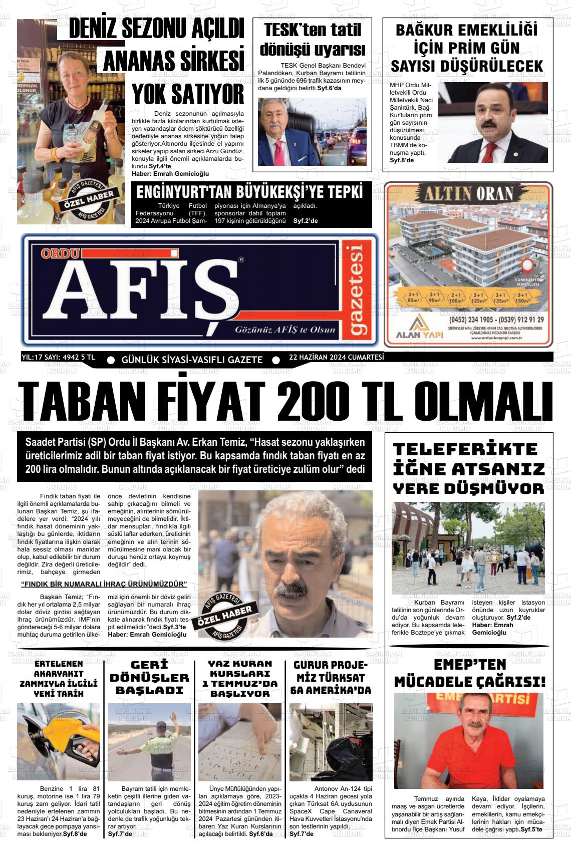 ORDU AFİŞ Gazetesi