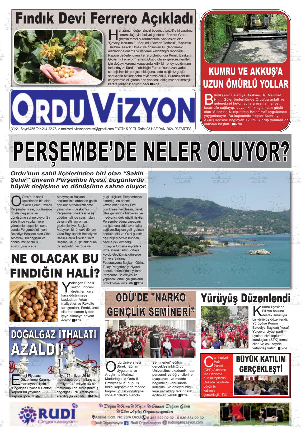 ORDU VİZYON Gazetesi