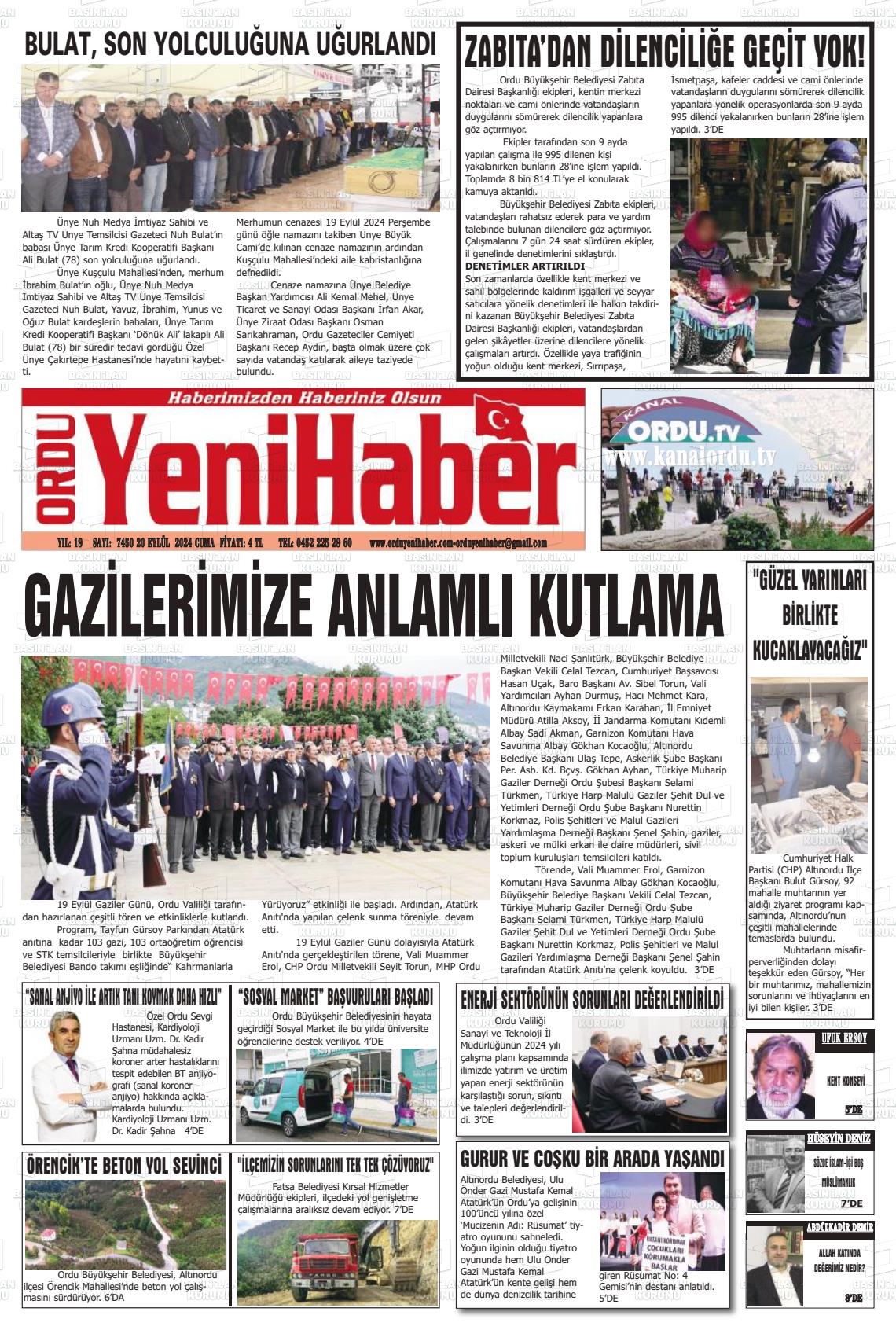 ORDU YENİ HABER Gazetesi