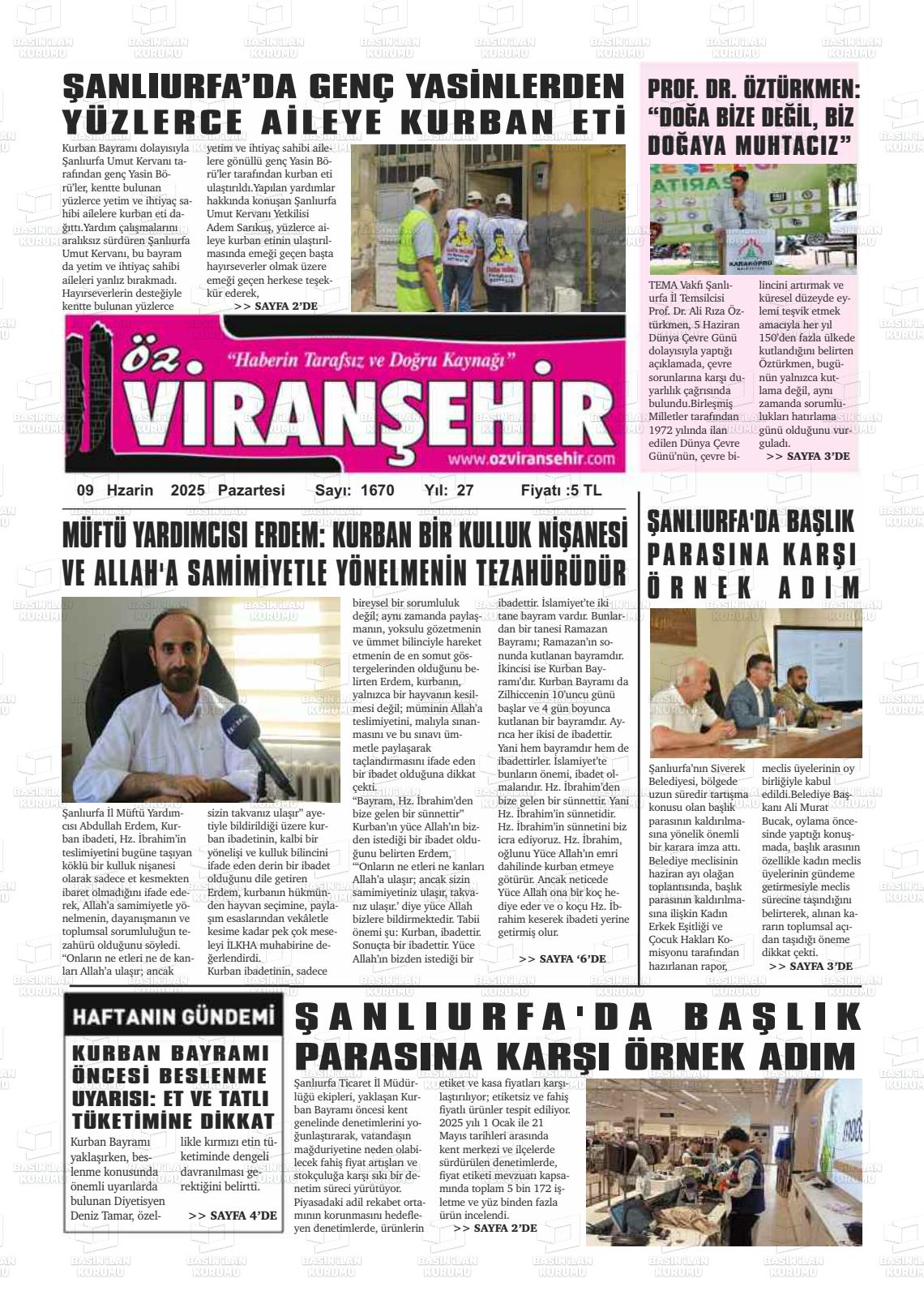 ÖZ VİRANŞEHİR Gazetesi
