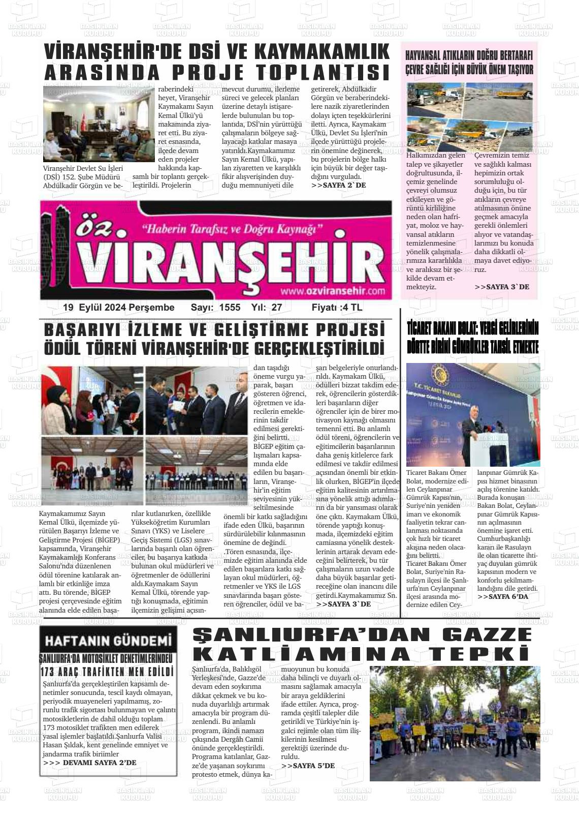 ÖZ VİRANŞEHİR Gazetesi