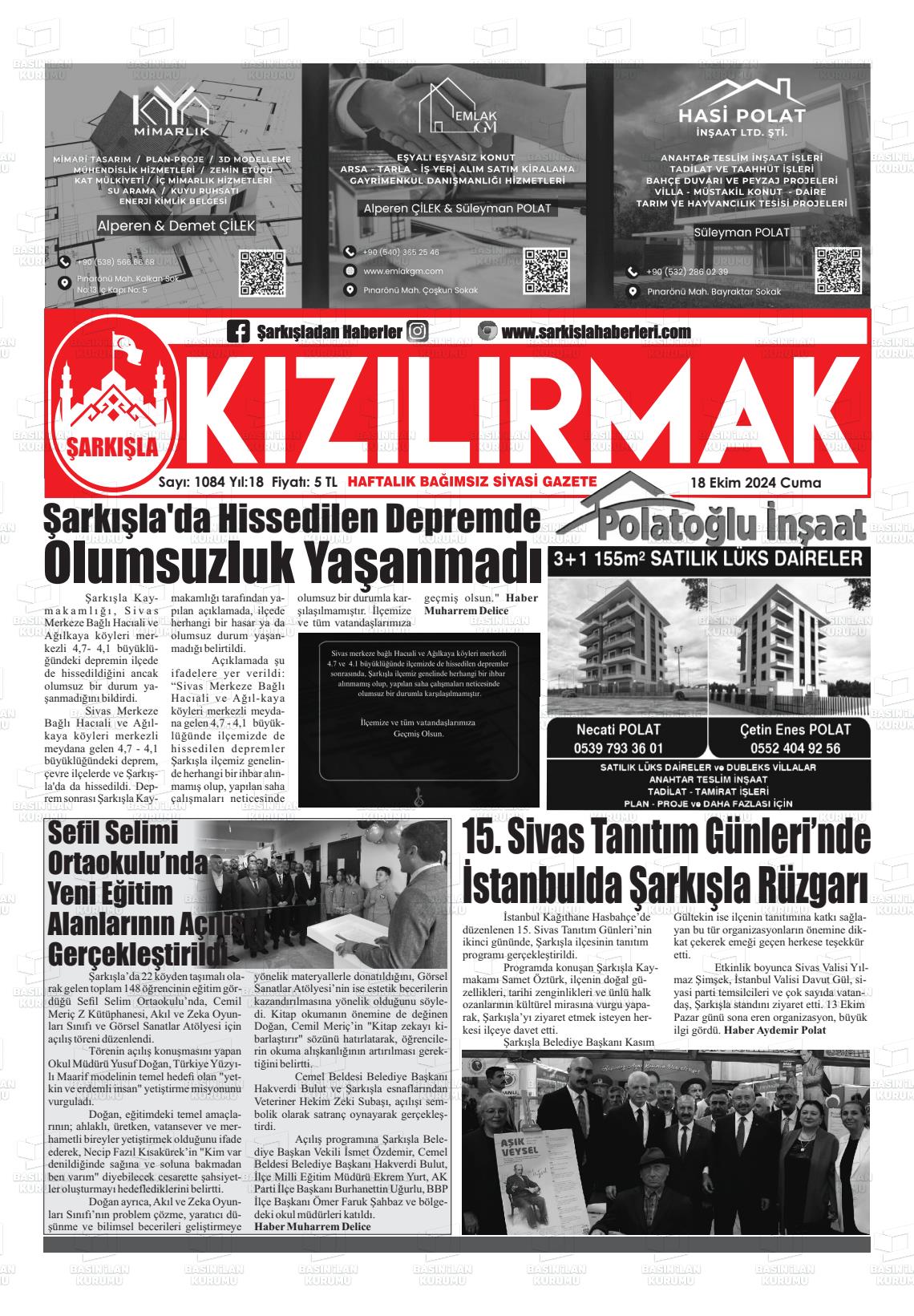 ŞARKIŞLA KIZILIRMAK Gazetesi