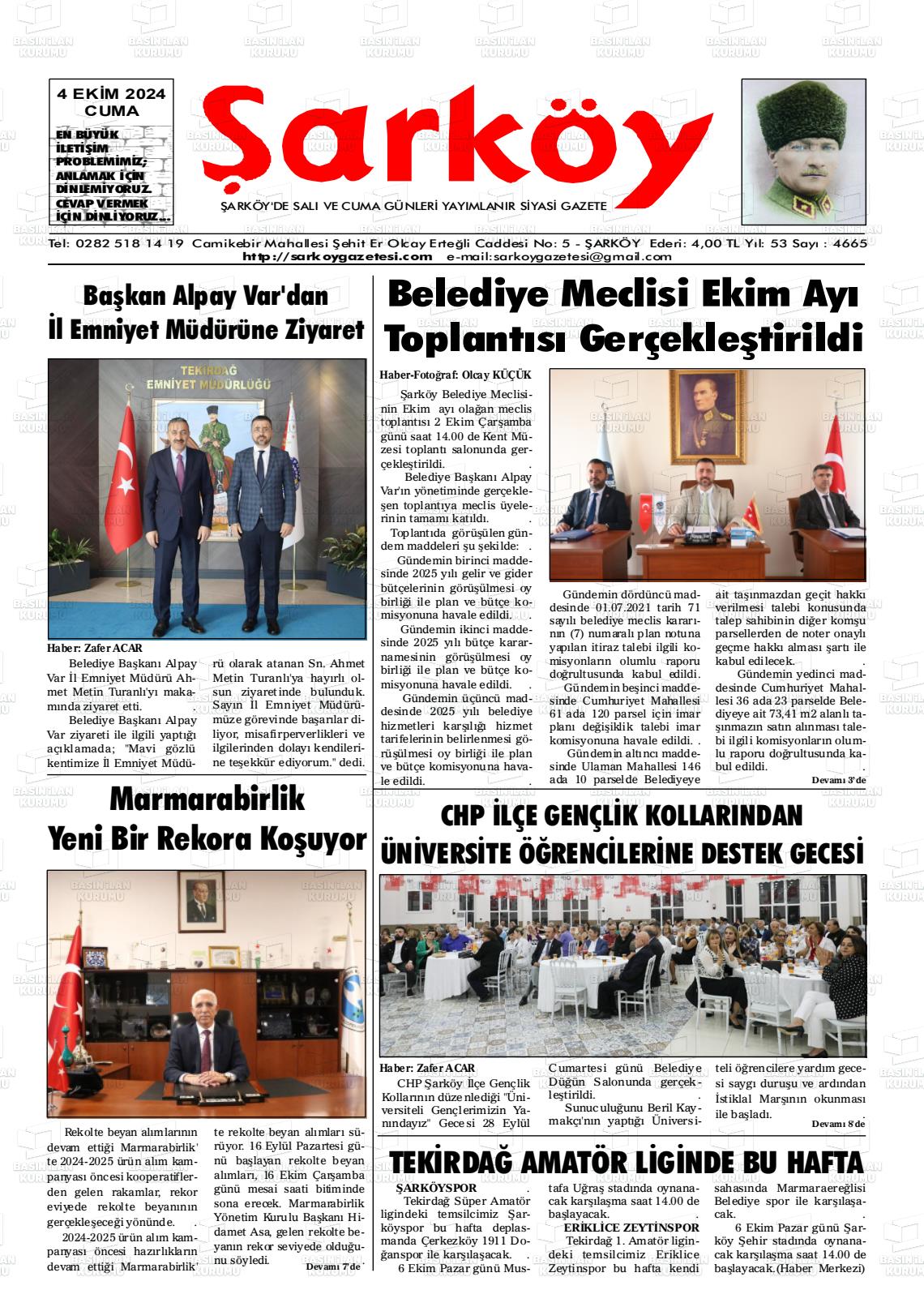 ŞARKÖY Gazetesi