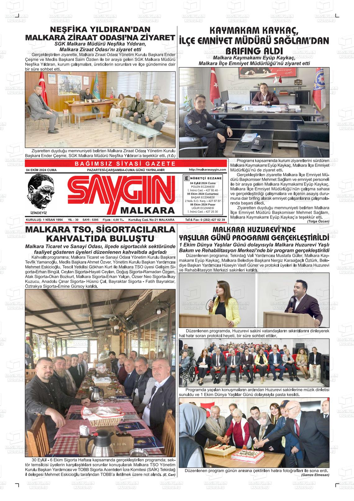 SAYGIN MALKARA Gazetesi