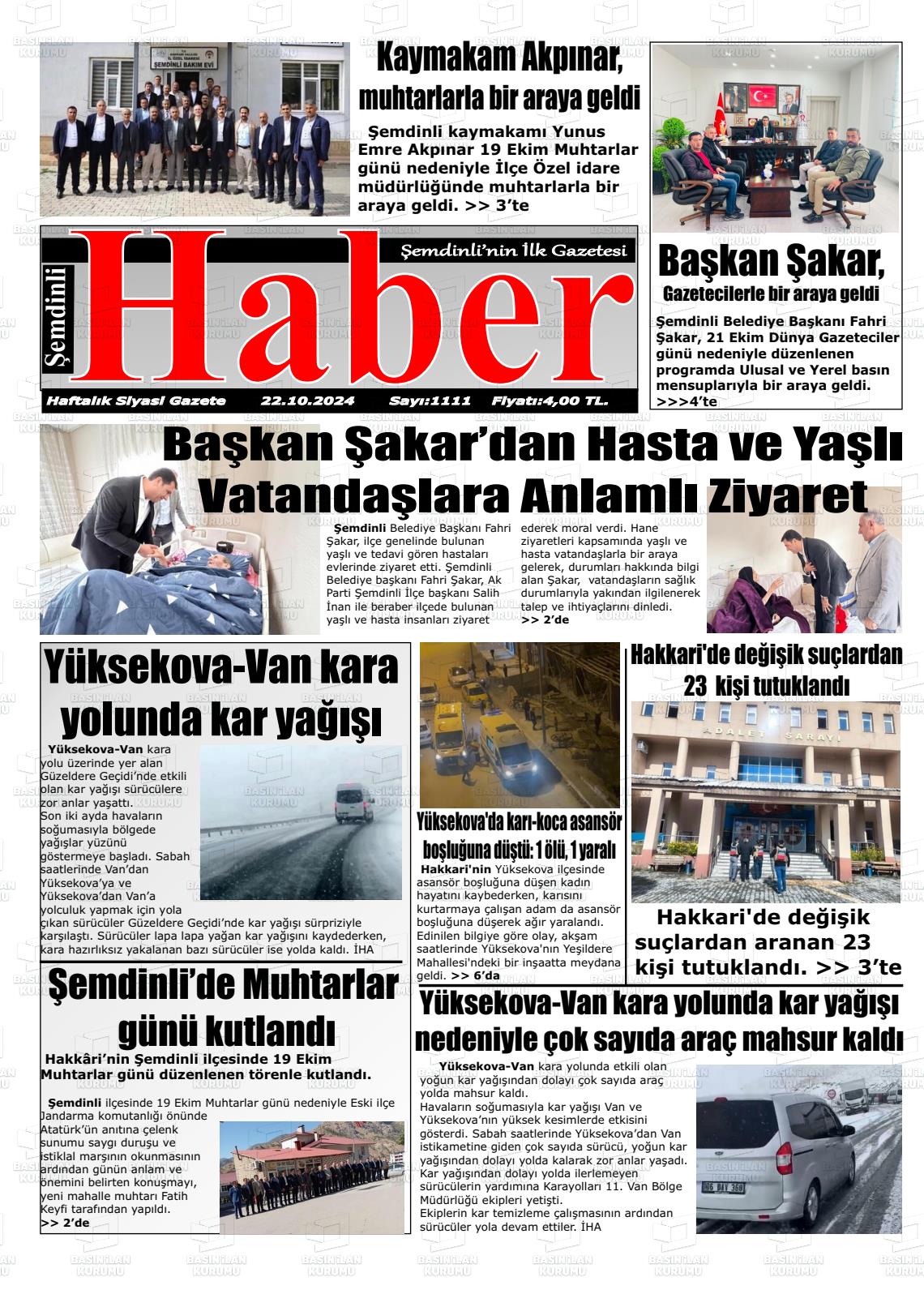 ŞEMDİNLİ HABER Gazetesi