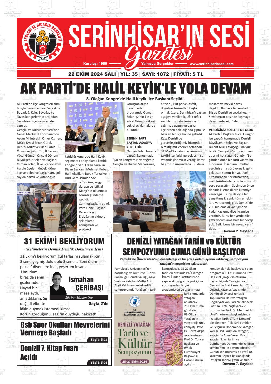 SERİNHİSAR'IN SESİ Gazetesi