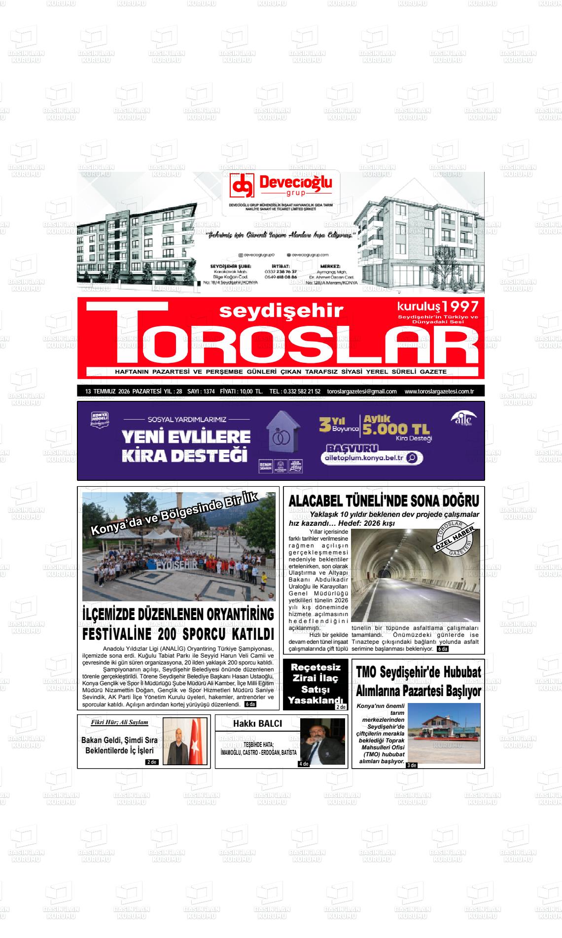 SEYDİŞEHİR TOROSLAR Gazetesi