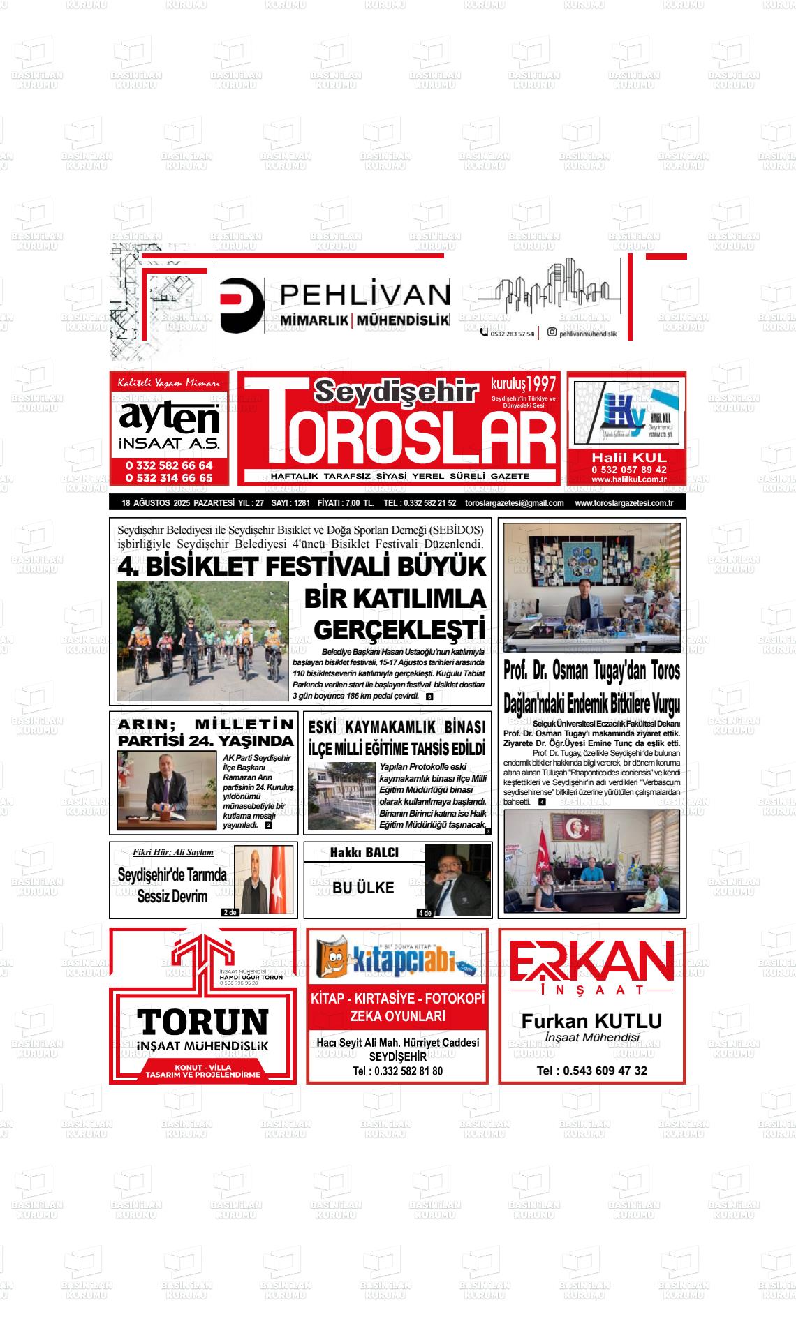 SEYDİŞEHİR TOROSLAR Gazetesi
